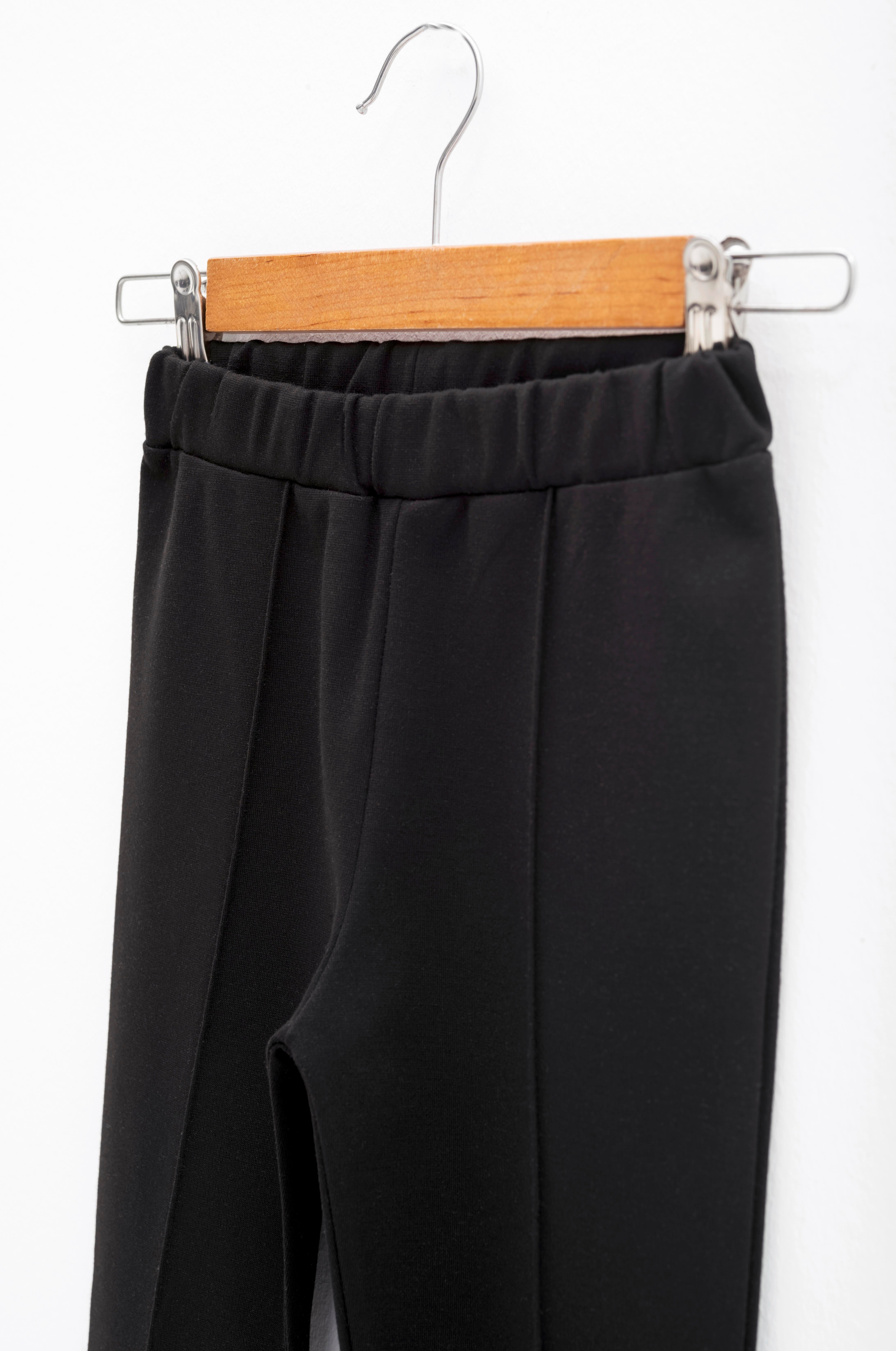 For You Kids Çıma Detaylı Likralı İnterlok Siyah Tayt For You Kids Çıma Detaylı Likralı İnterlok Siyah Tayt