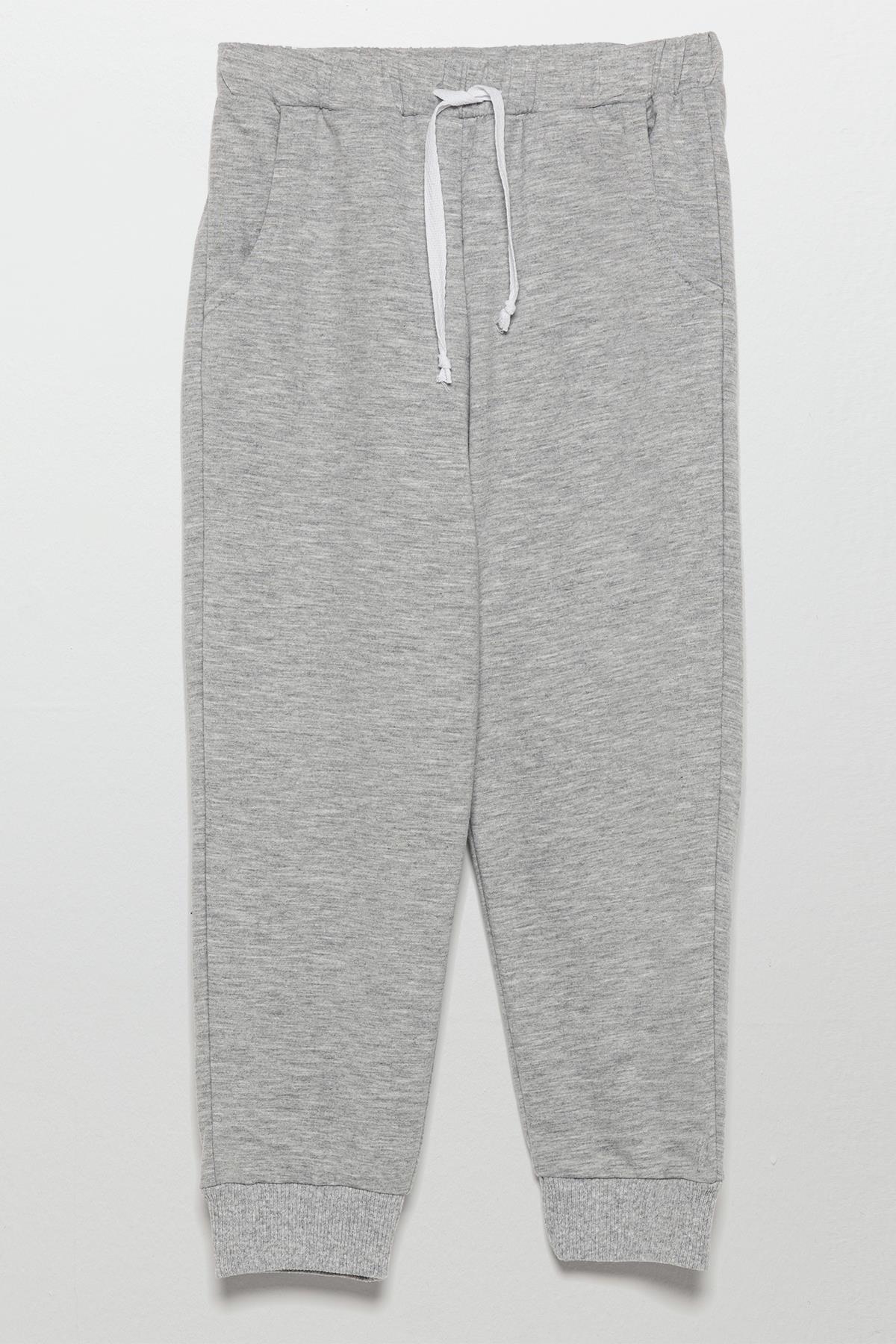 For You Kids Çizgili Kapişonlu Jogger Gri Alt Üst Takım For You Kids Çizgili Kapişonlu Jogger Gri Alt Üst Takım