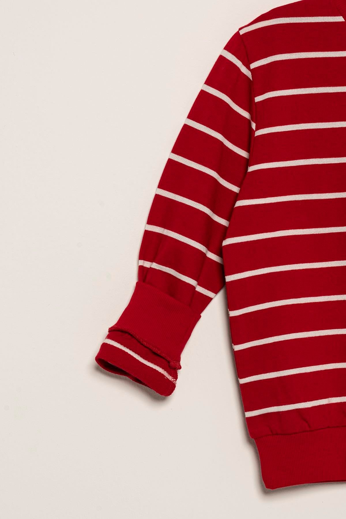 For You Kids Çizgili Kapişonlu Jogger Kırmızı Alt Üst Takım For You Kids Çizgili Kapişonlu Jogger Kırmızı Alt Üst Takım