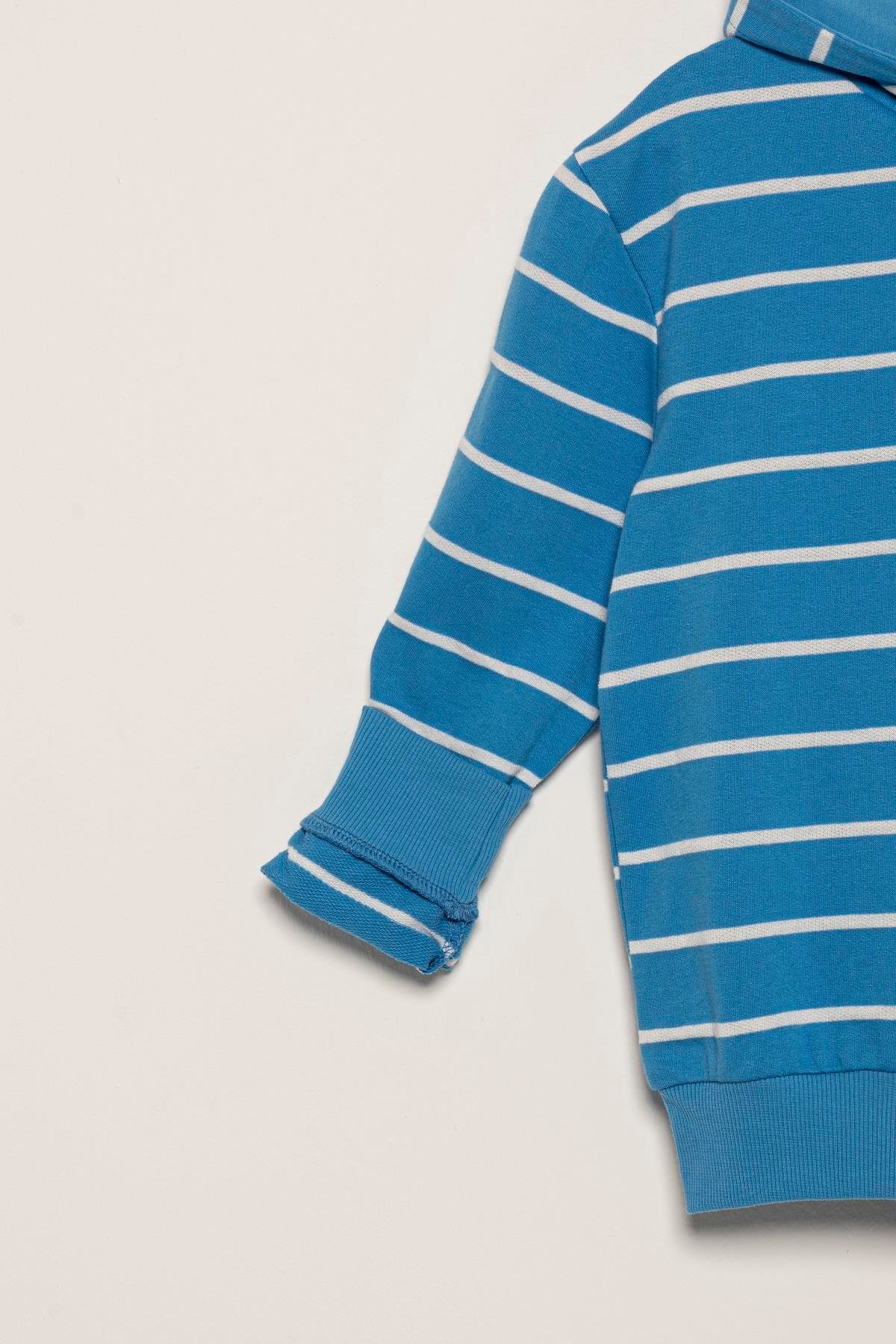 For You Kids Çizgili Kapişonlu Jogger Mavi Alt Üst Takım For You Kids Çizgili Kapişonlu Jogger Mavi Alt Üst Takım