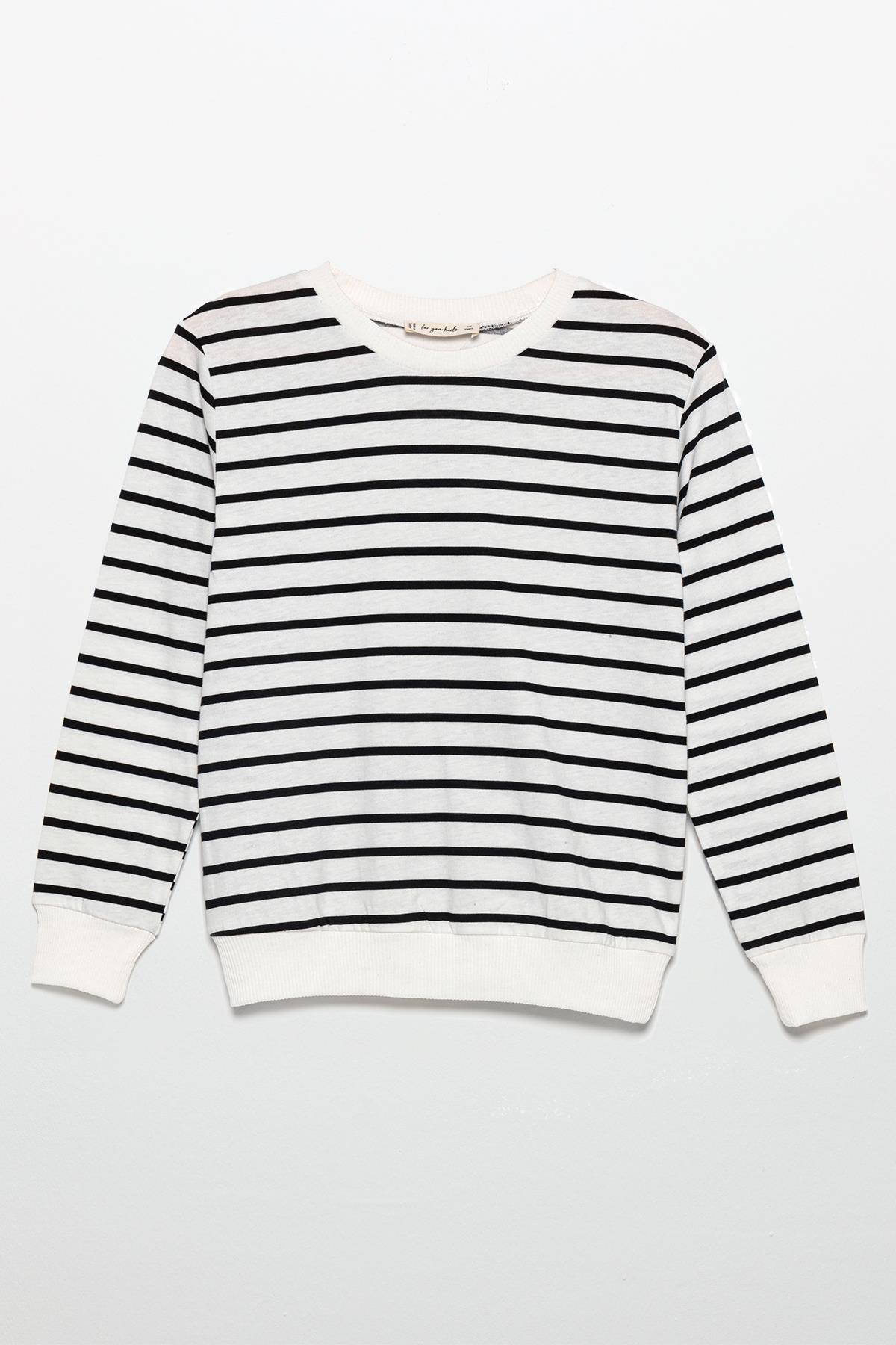 For You Kid sÇizgili Sweatshirt Jogger Siyah Alt Üst Takım For You Kids Çizgili Sweatshirt Jogger Siyah Alt Üst Takım