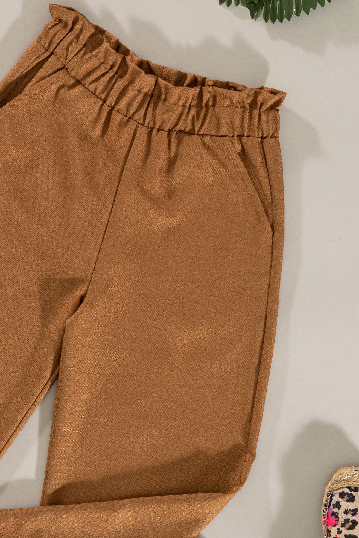 For You Kids Dantel Cep Detaylı Kahverengi Pantolon Takım For You Kids Dantel Cep Detaylı Kahverengi Pantolon Takım