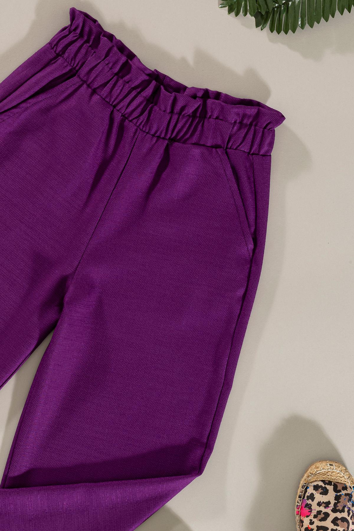 For You Kids Dantel Cep Detaylı Mor Pantolon Takım For You Kids Dantel Cep Detaylı Mor Pantolon Takım