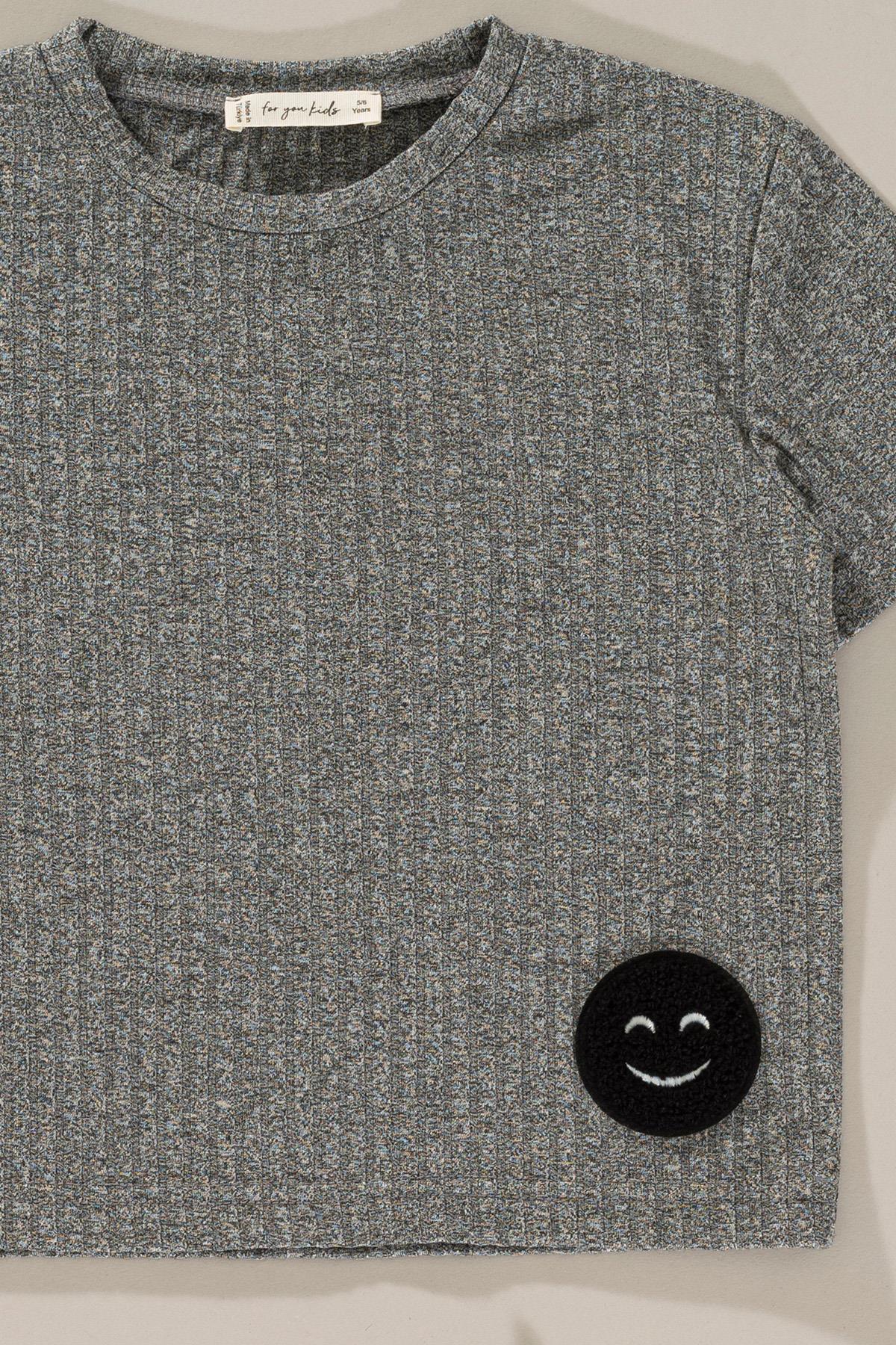 For You Kids Emoji Detaylı Gri Alt Üst Şort Takım For You Kids Emoji Detaylı Gri Alt Üst Şort Takım