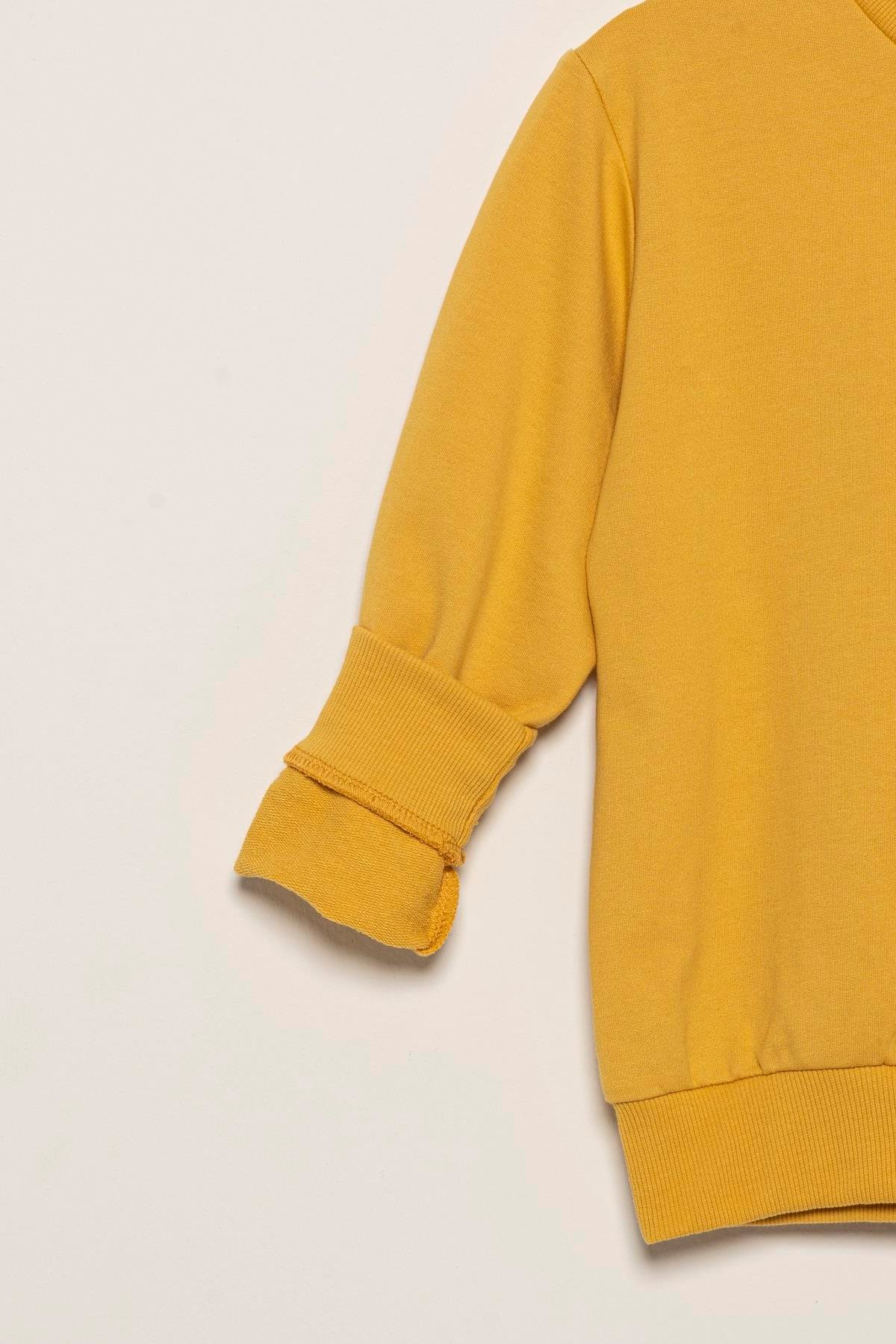 For You Kids Etiket Detaylı Sweatshirt Jogger Sarı Alt Üst Takım For You Kids Etiket Detaylı Sweatshirt Jogger Sarı Alt Üst Takım