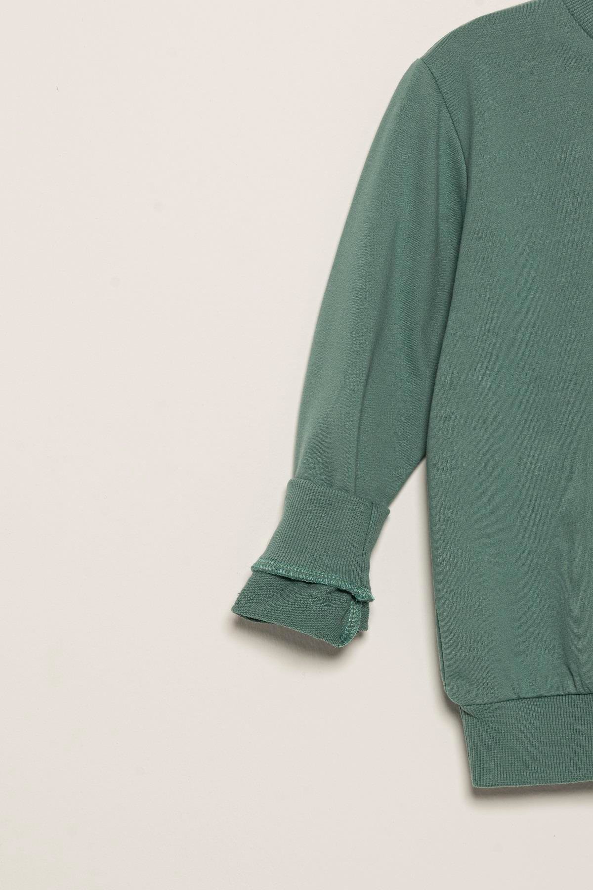 For You Kids Etiket Detaylı Sweatshirt Jogger Yeşil Alt Üst Takım For You Kids Etiket Detaylı Sweatshirt Jogger Yeşil Alt Üst Takım