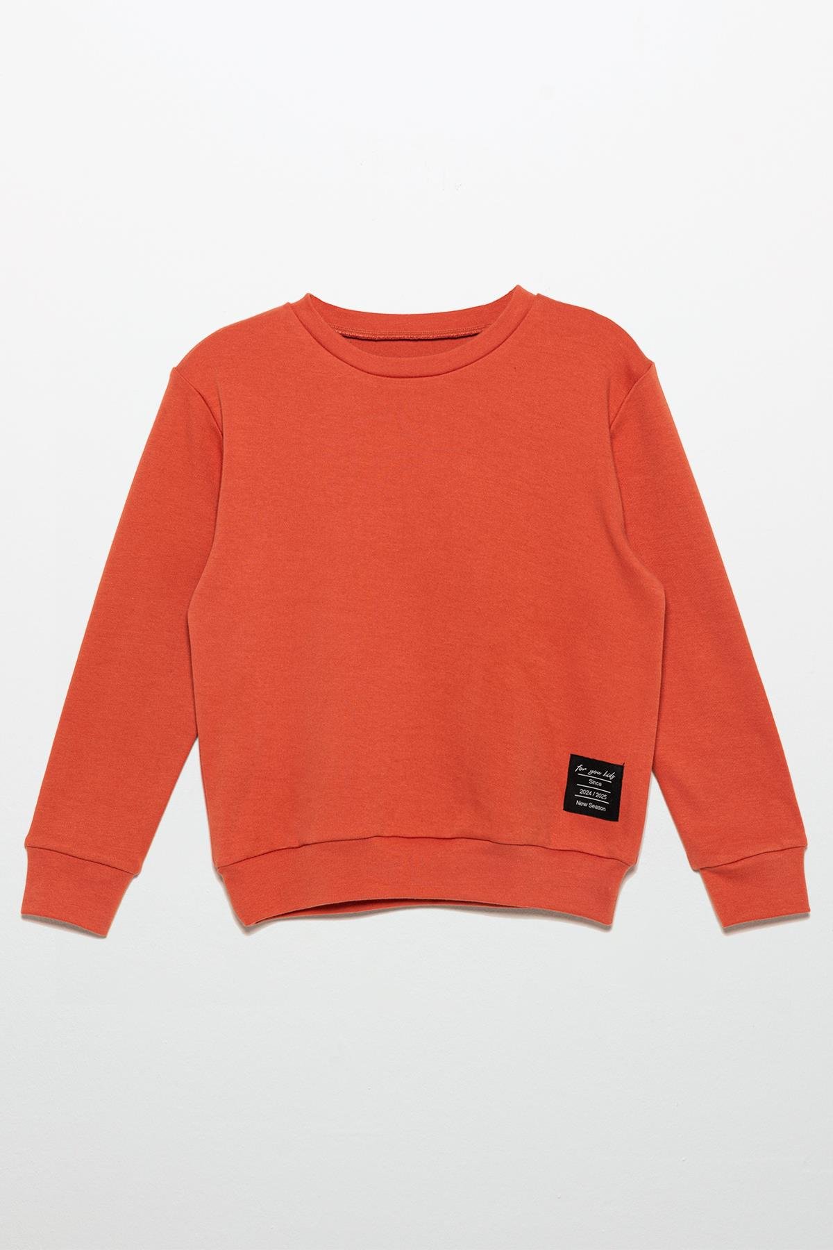 For You Kids Etiket Detaylı Sweatshirt Jogger Turuncu Alt Üst Takım For You Kids Etiket Detaylı Sweatshirt Jogger Turuncu Alt Üst Takım