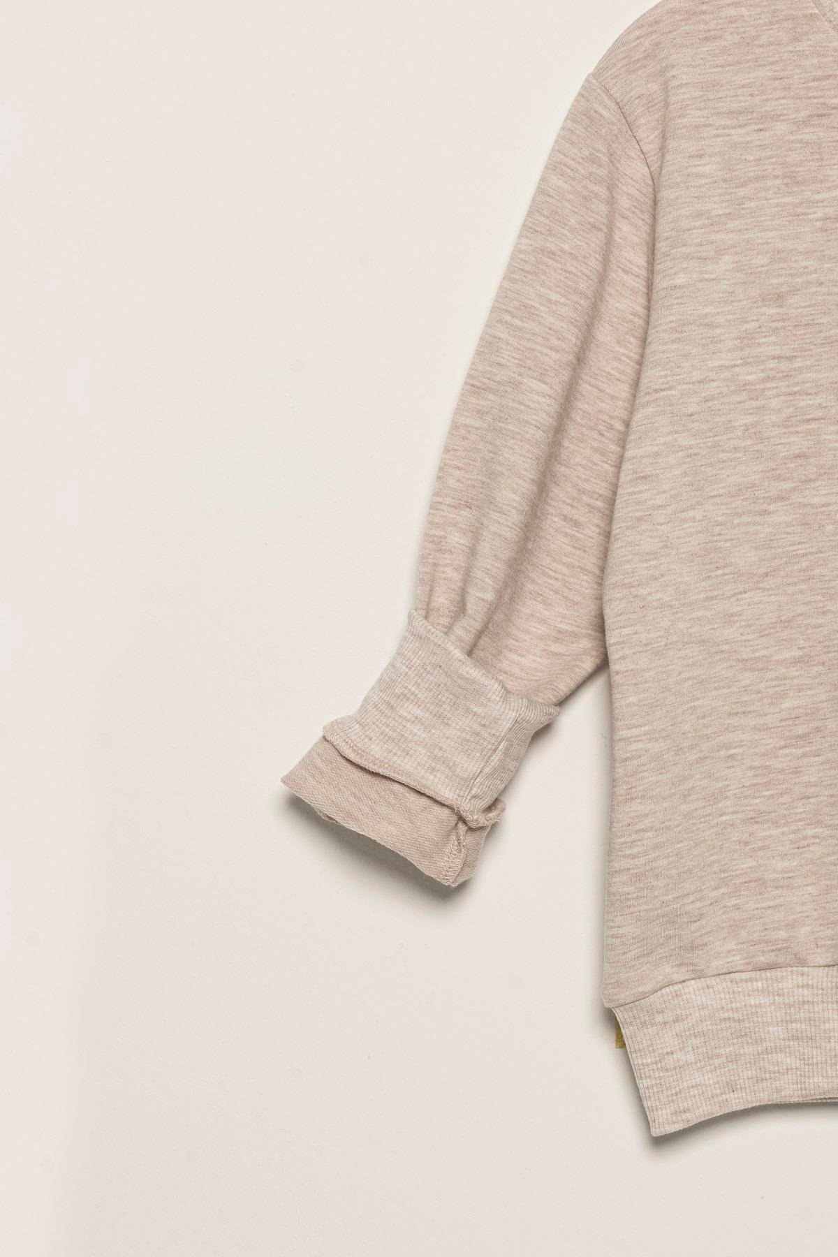 For You Kids Etiket Detaylı Sweatshirt Jogger Taş Alt Üst Takım For You Kids Etiket Detaylı Sweatshirt Jogger Taş Alt Üst Takım