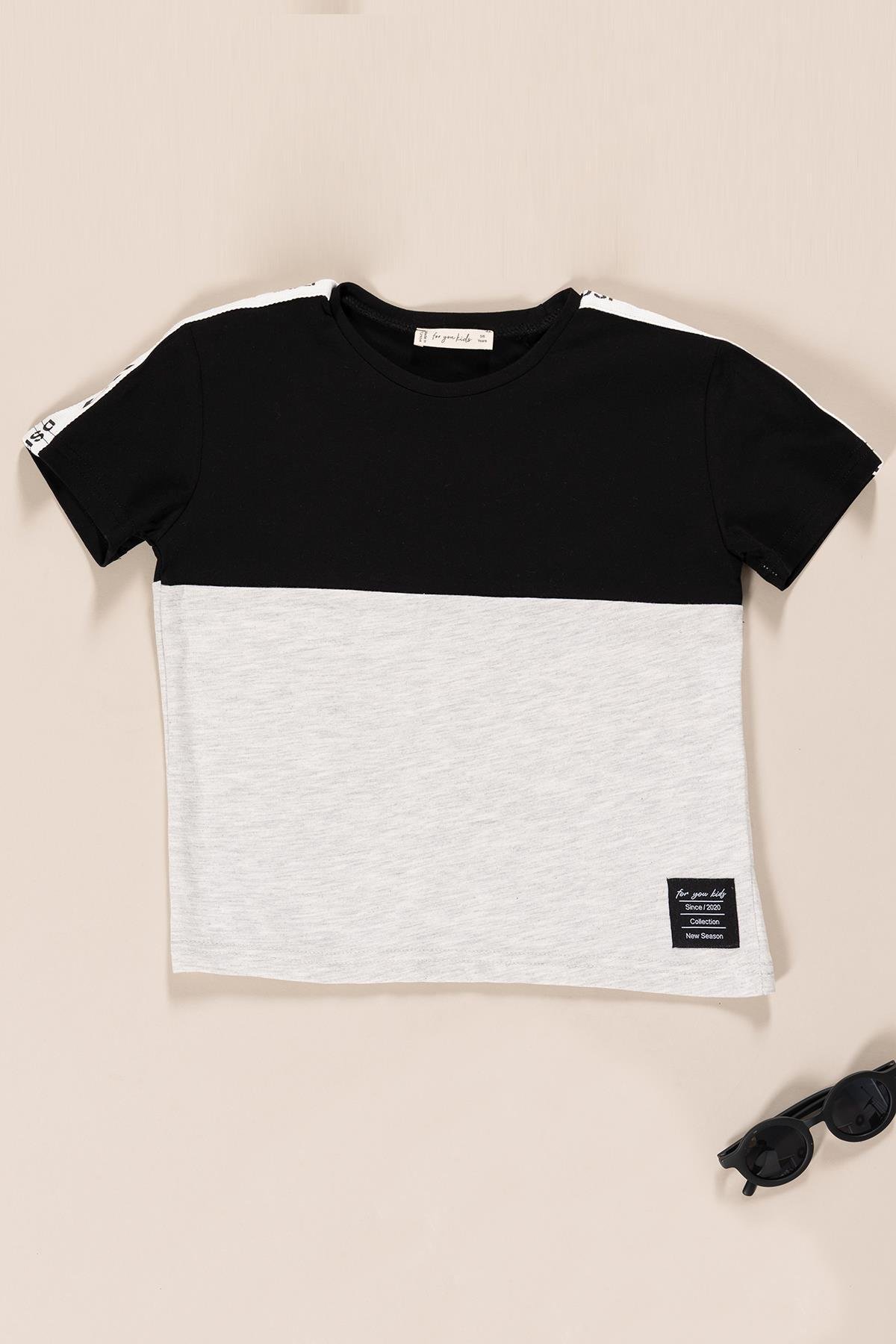 For You Kids Etiket ve Şort Yanı Baseball Baskı Detaylı Erkek Çocuk T-Shirt Şort Takım  | Gri Siyah For You Kids Etiket ve Şort Yanı Baseball Baskı Detaylı Erkek Çocuk T-Shirt Şort Takım  | Gri Siyah