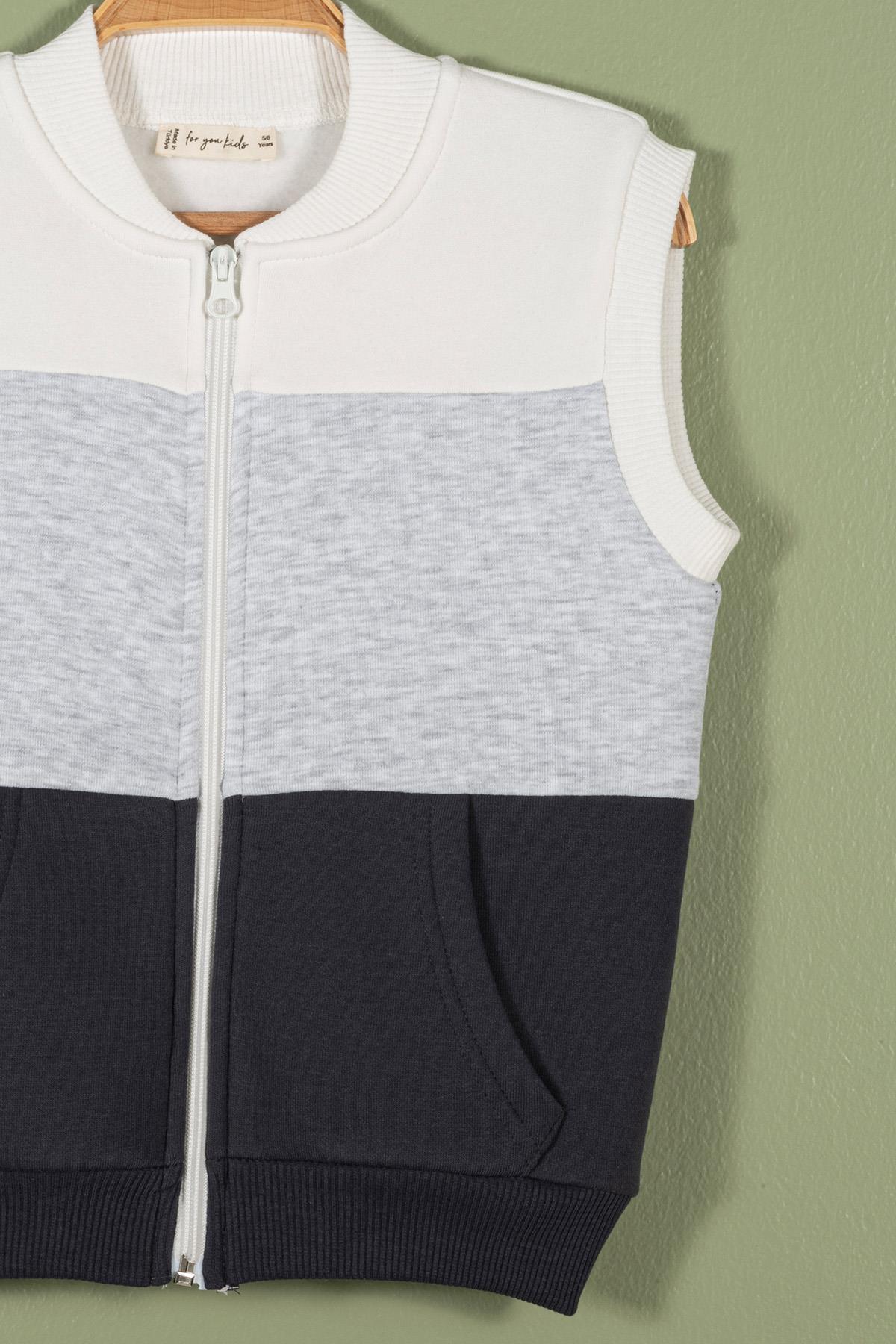 For You Kids Fermuarlı Garnili Kanguru Cep Antrasit Kız Çocuk Yelek For You Kids Fermuarlı Garnili Kanguru Cep Antrasit Kız Çocuk Yelek