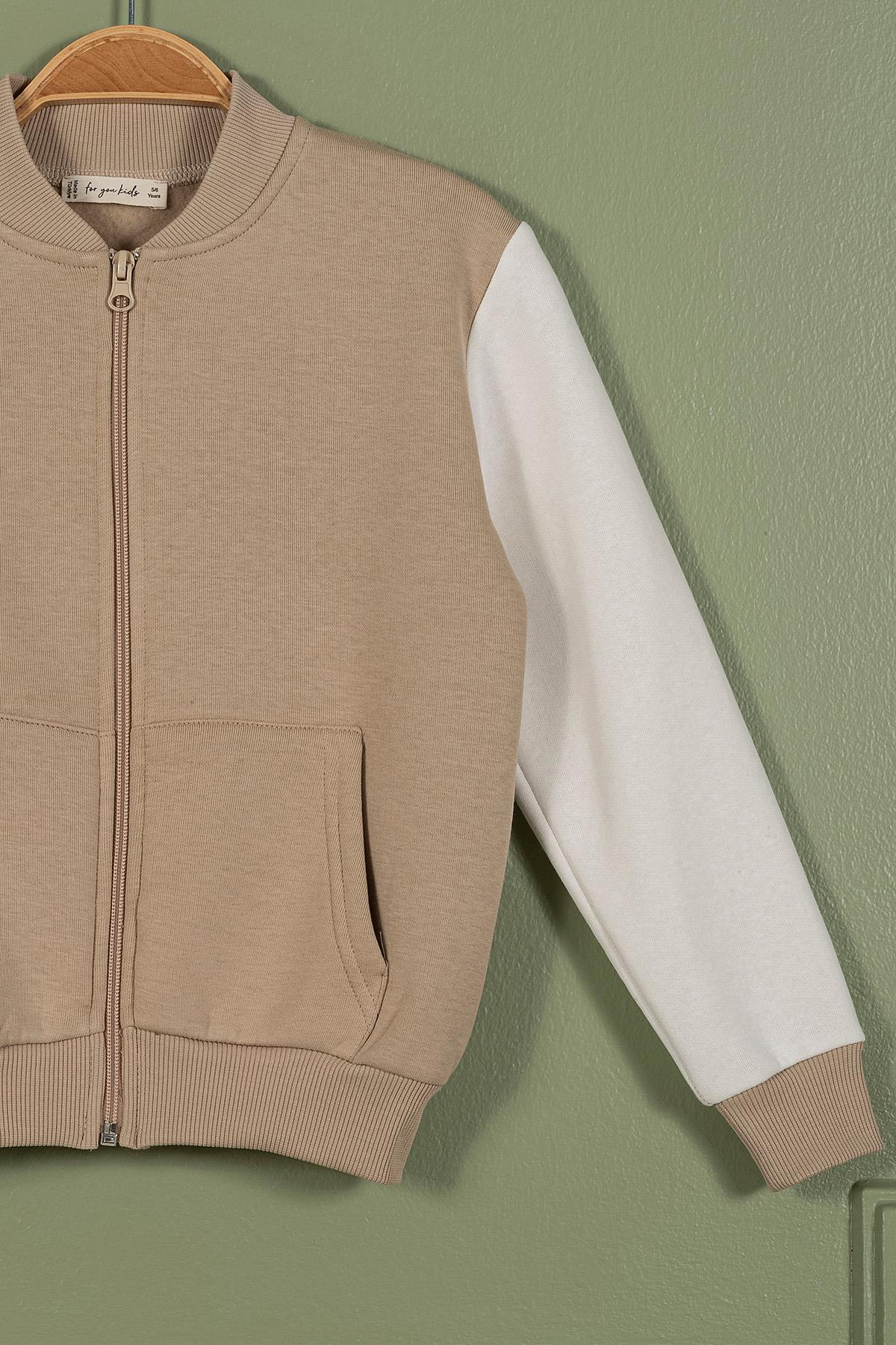 For You Kids Fermuarlı Garnili Kanguru Cep Taş Kız Çocuk Ceket For You Kids Fermuarlı Garnili Kanguru Cep Taş Kız Çocuk Ceket