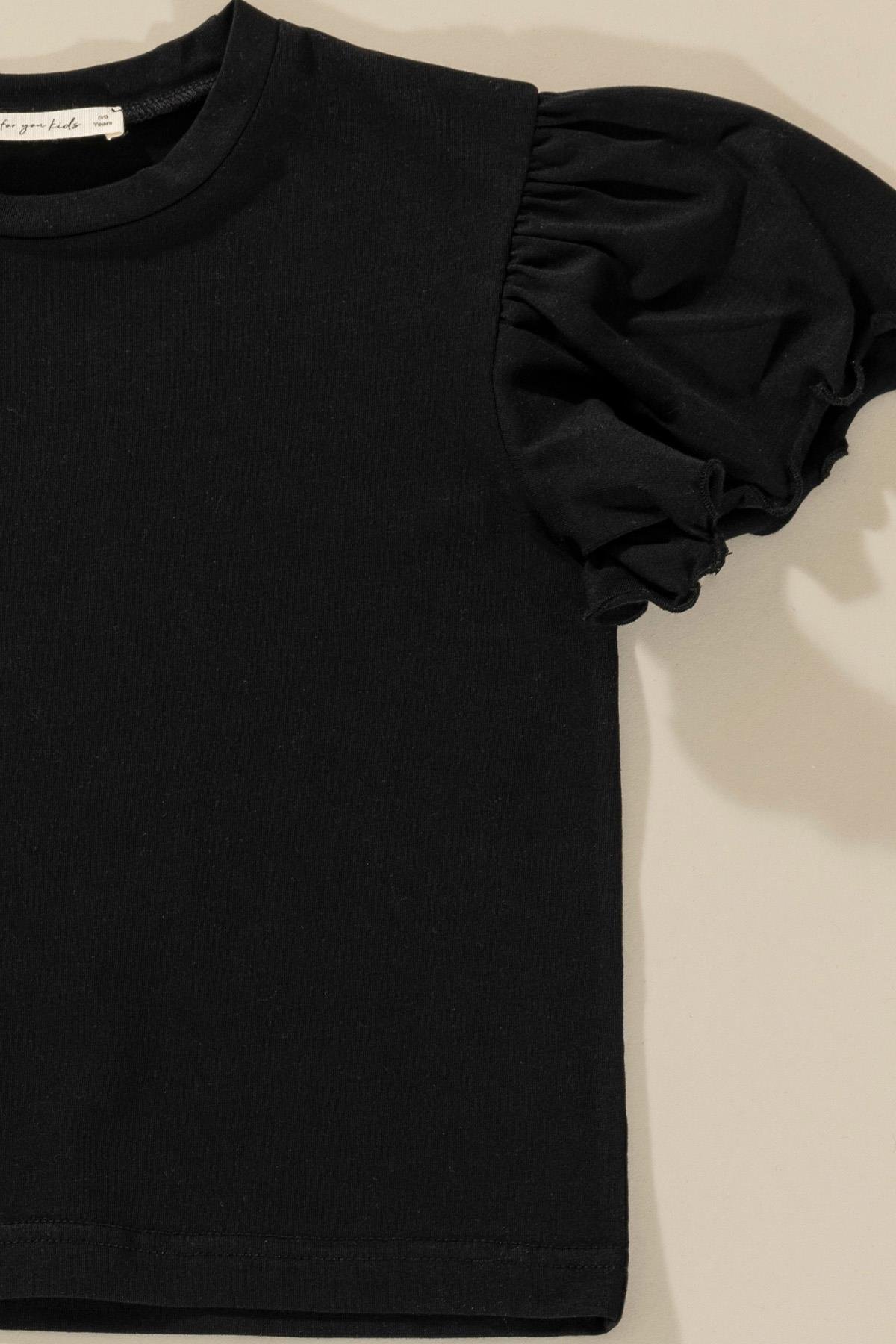 For You Kids Fırfır Detaylı Tsihrt Pantolon Gri Takım For You Kids Fırfır Detaylı Tsihrt Pantolon Gri Takım