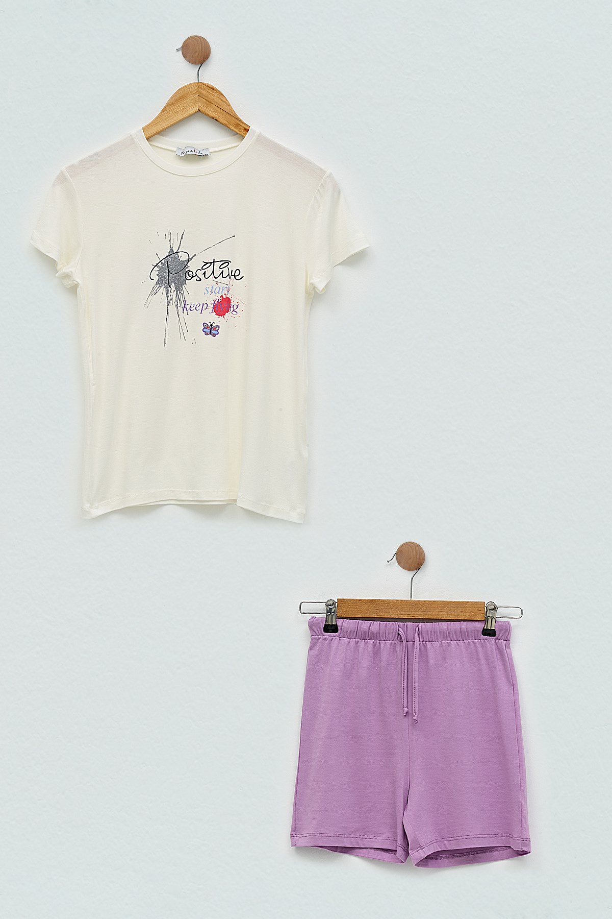 For You Kids/Çocuk Pijama Takımları For You Kids For You Kids 4 lü You Çicek Baskılı Lila Pijama Takım 