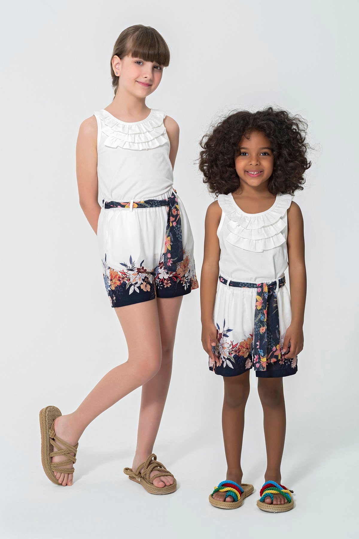 For You Kids/Çocuk Şort For You Kids For You Kids Lacivert Çiçek Desenli Şort