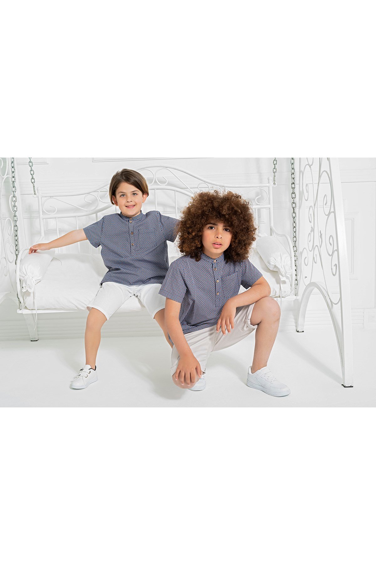 For You Moda For You Kids For You Kids Organik Yakası 4 Düğmeli Kırmızı Puanlı  Gömlek