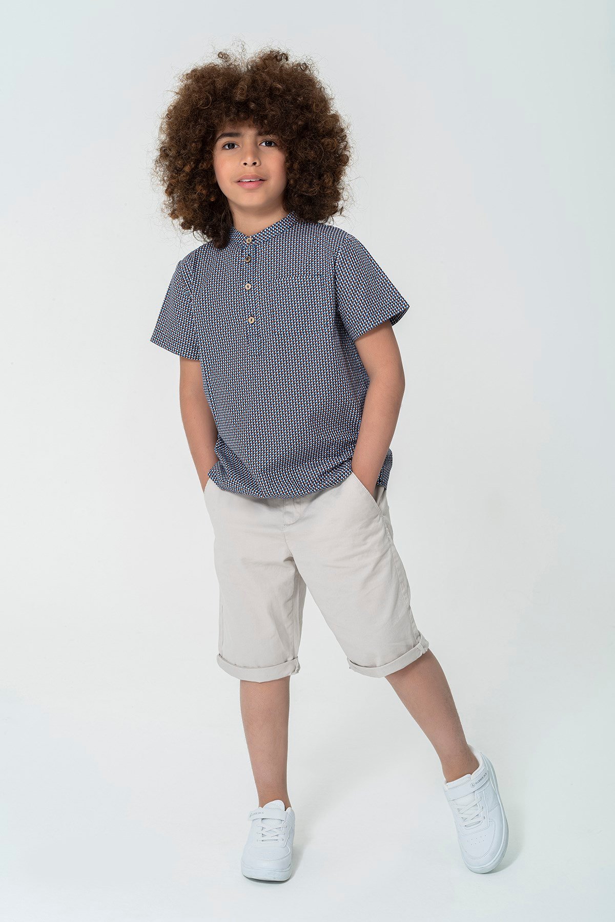 For You Moda For You Kids For You Kids Organik Yakası 4 Düğmeli Kırmızı Puanlı  Gömlek