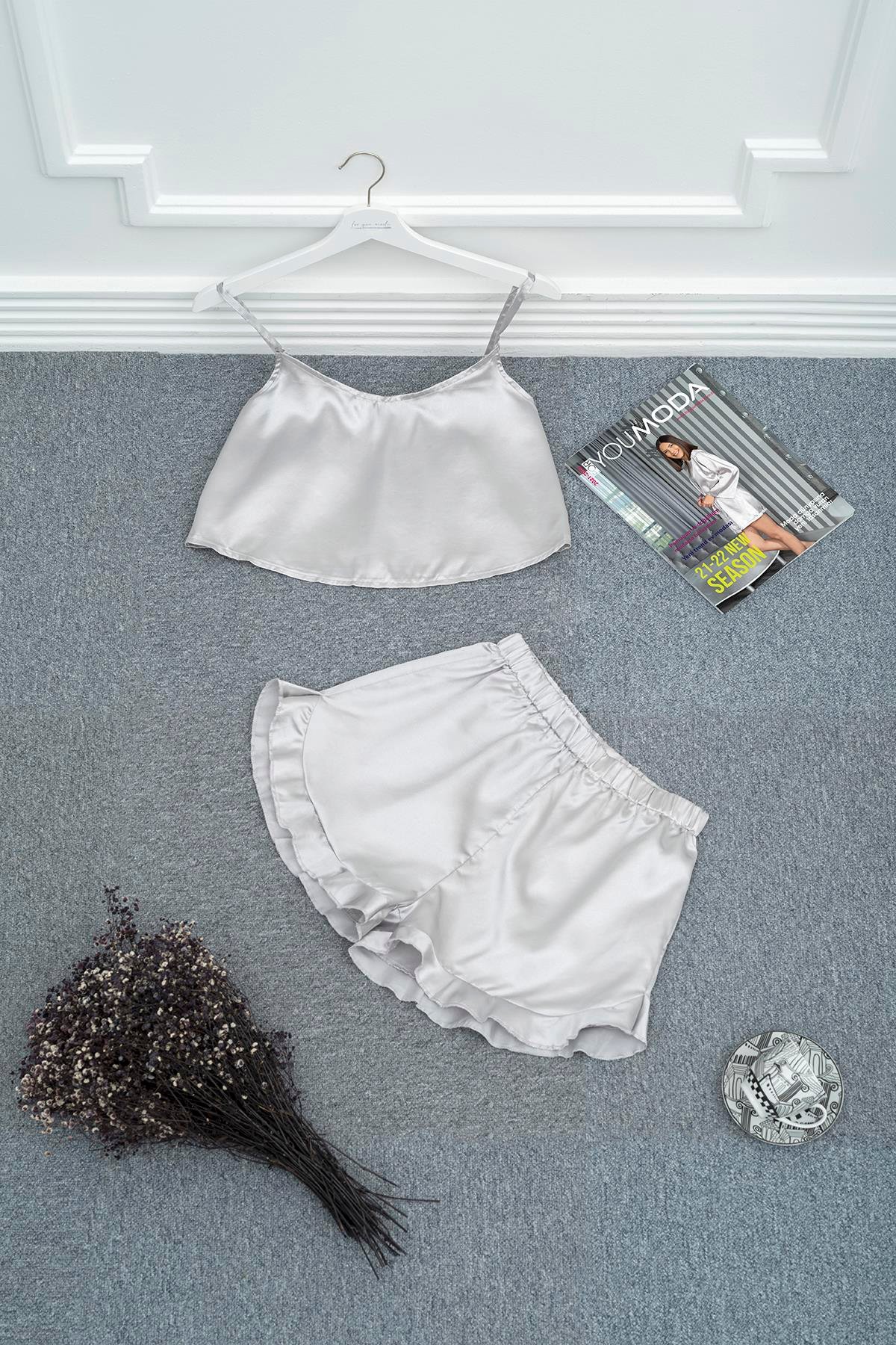 For You Sleepwear 2 li Gri Atlet Şort Takım For You Kids For You Sleepwear 2 li Gri Atlet Şort Takım