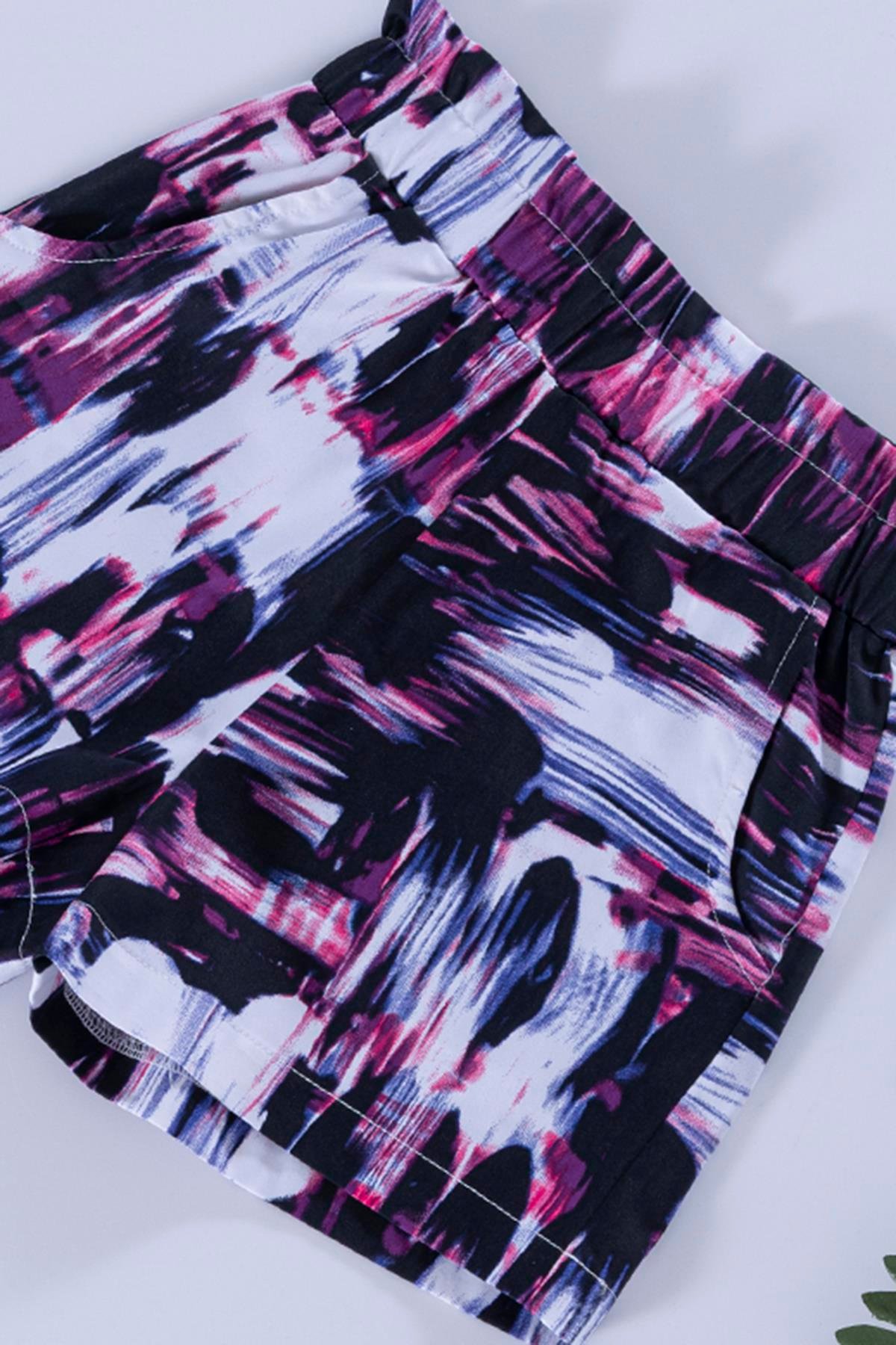 For You Kids Kalp Kanat Desen Mor Beyaz T-shirt Şort Takım For You Kids Kalp Kanat Desen Mor Beyaz T-shirt Şort Takım