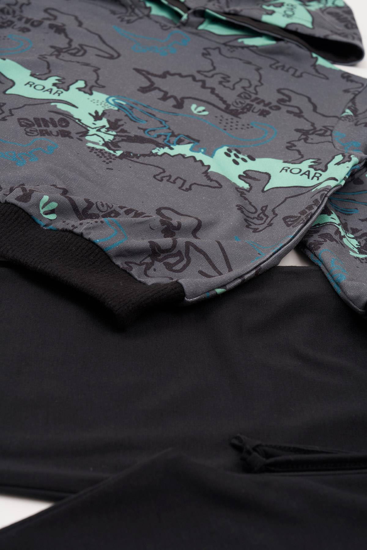 For You Kids Kapişonlu Çıma Detaylı Antrasit Gri Alt Üst Takım For You Kids Kapişonlu Çıma Detaylı Antrasit Gri Alt Üst Takım 