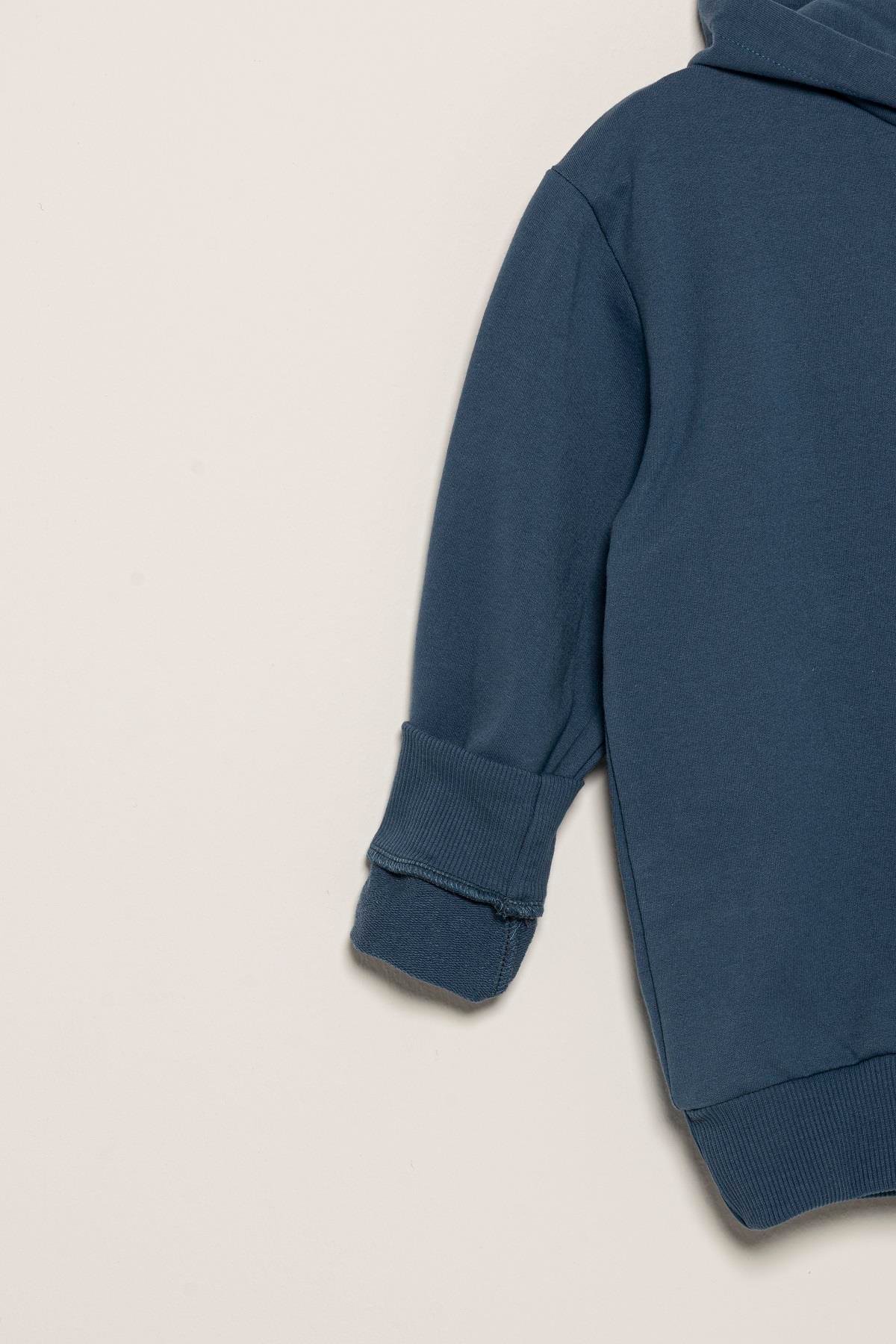 For You Kids Kapişonlu Etiket Detaylı Jogger İndigo Alt Üst Takım For You Kids Kapişonlu Etiket Detaylı Jogger İndigo Alt Üst Takım