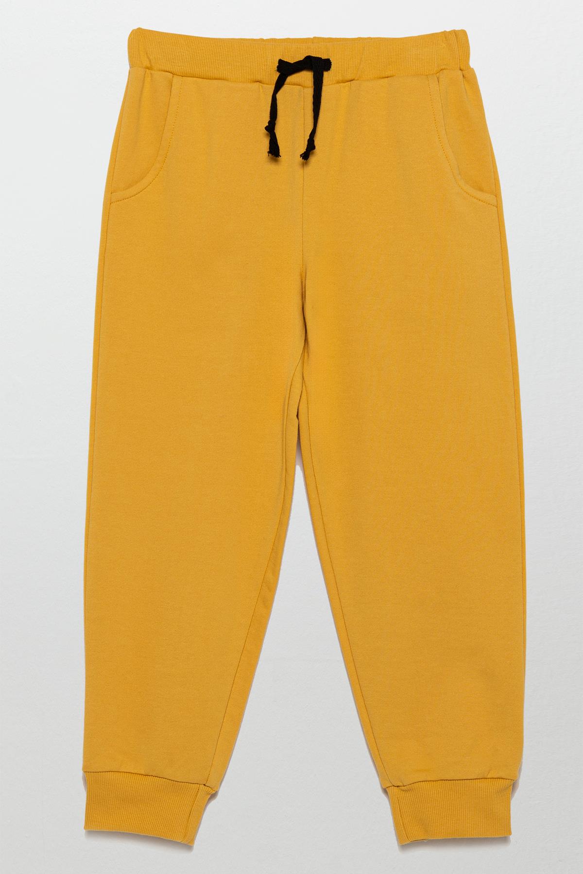 For You Kids Kapişonlu Etiket Detaylı Jogger Sarı Alt Üst Takım For You Kids Kapişonlu Etiket Detaylı Jogger Sarı Alt Üst Takım