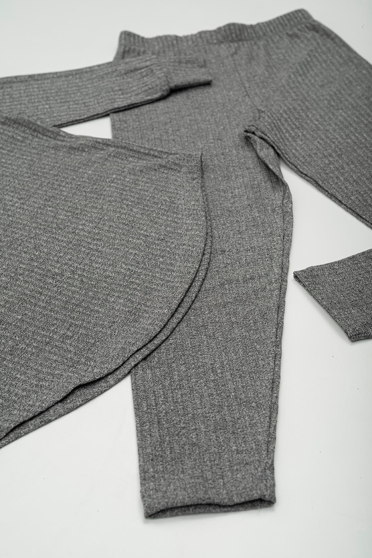 For You Kids Kapişonlu Taytlı Gri Alt Üst Takım For You Kids Kapişonlu Taytlı Gri Alt Üst Takım