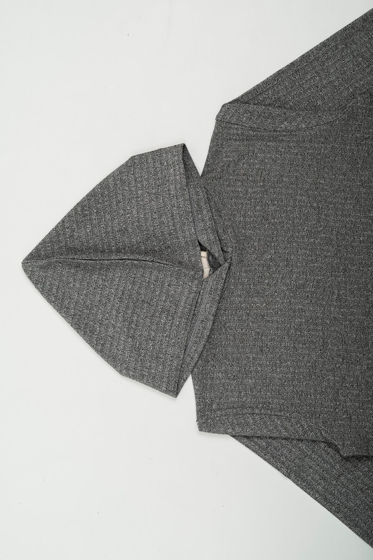 For You Kids Kapişonlu Taytlı Gri Alt Üst Takım For You Kids Kapişonlu Taytlı Gri Alt Üst Takım