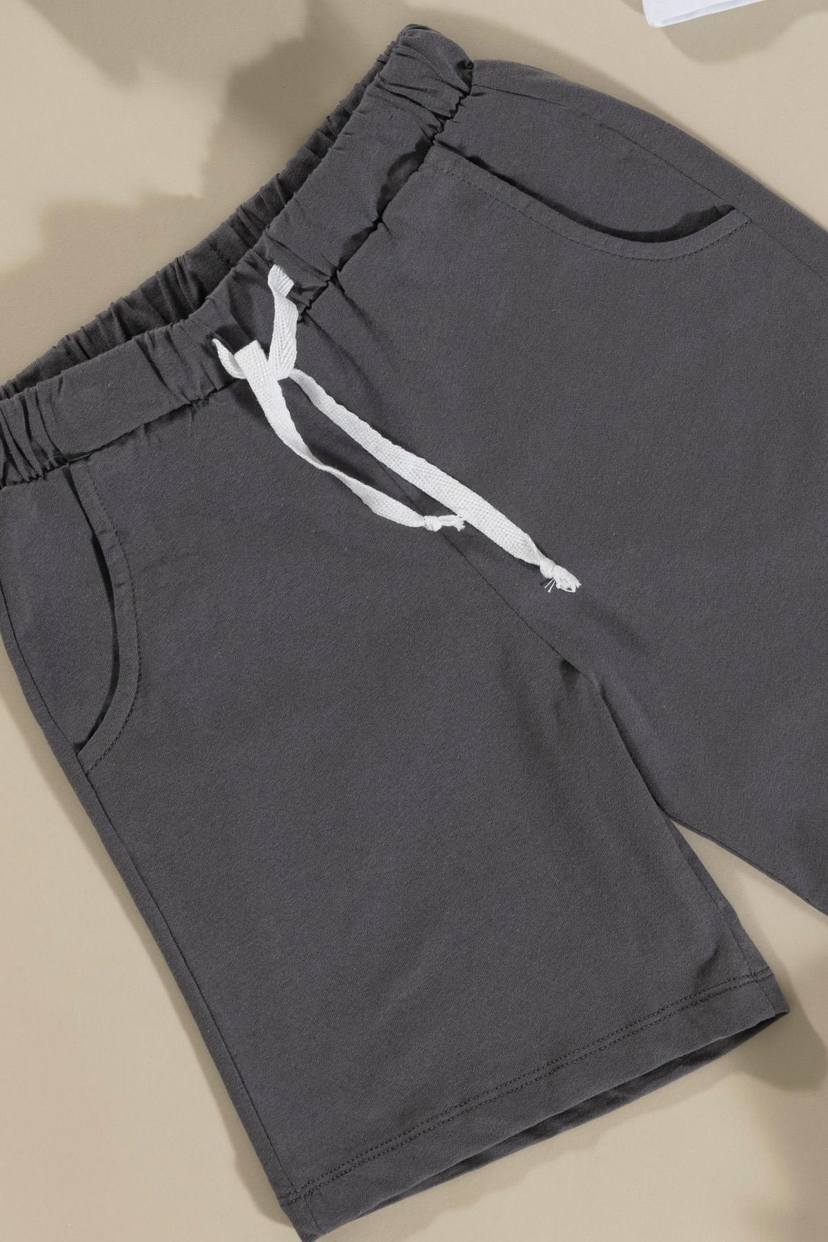 For You Kids Kaplan Baskılı Beyaz Tshirt Şort Takım For You Kids Kaplan Baskılı Beyaz Tshirt Şort Takım