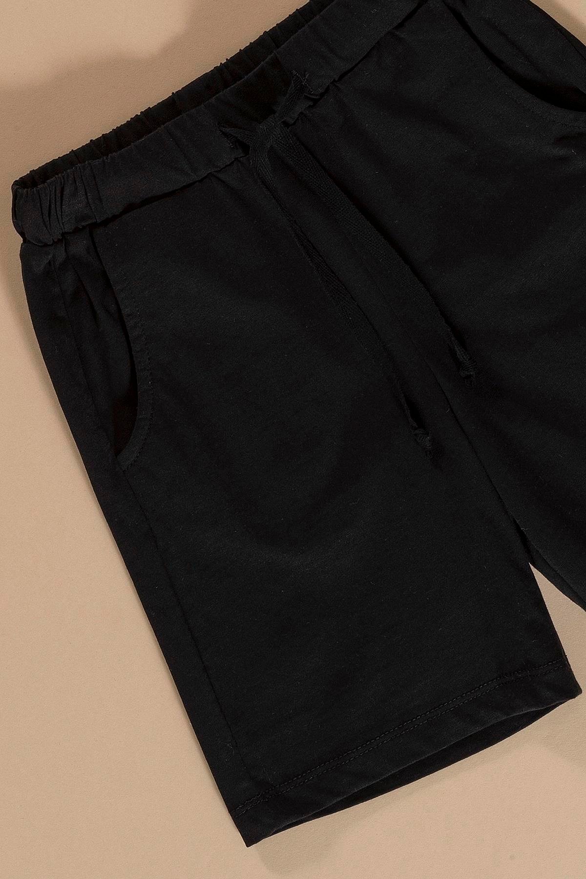 Kaplan Baskılı Siyah Tshirt Şort Takım  For You Kids Kaplan Baskılı Siyah Tshirt Şort Takım 