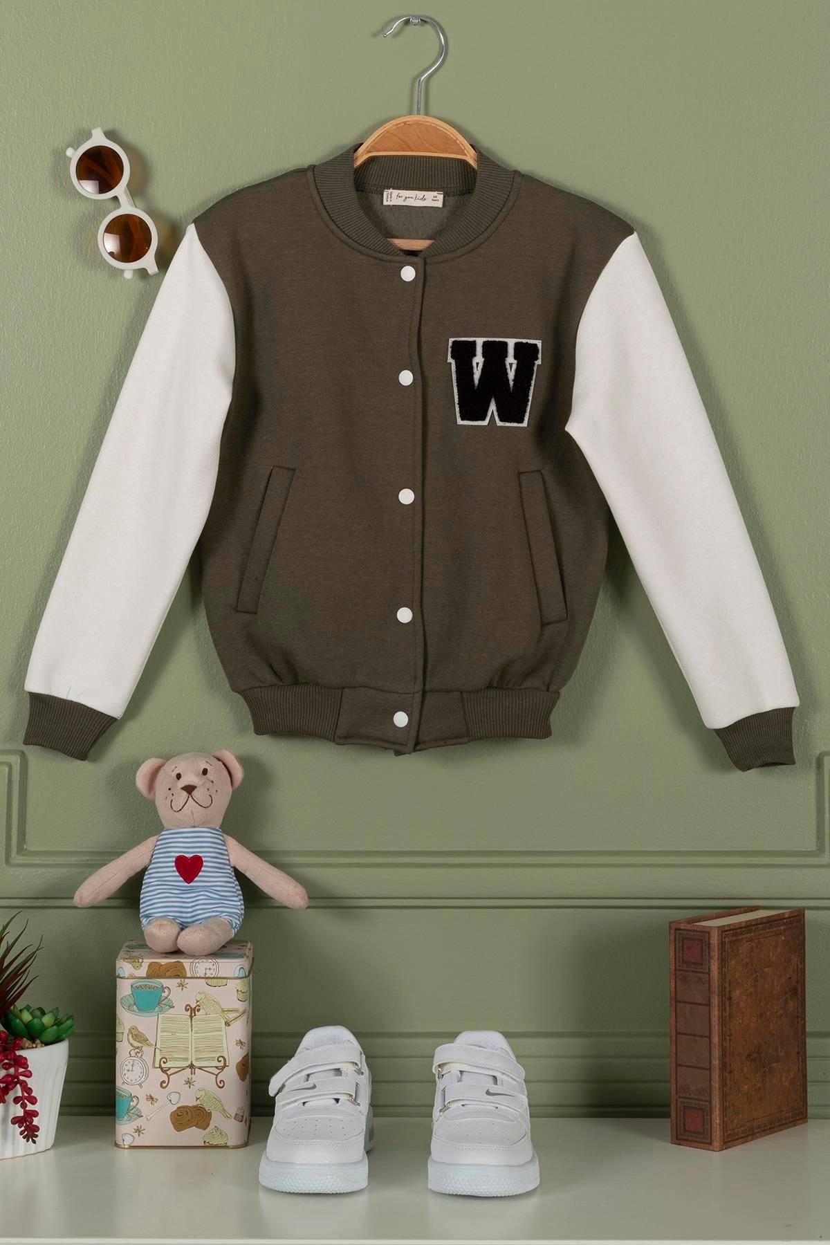 For You Kids Nakışlı Haki Kız Çocuk Kolej Ceket For You Kids Nakışlı Haki Kız Çocuk Kolej Ceket