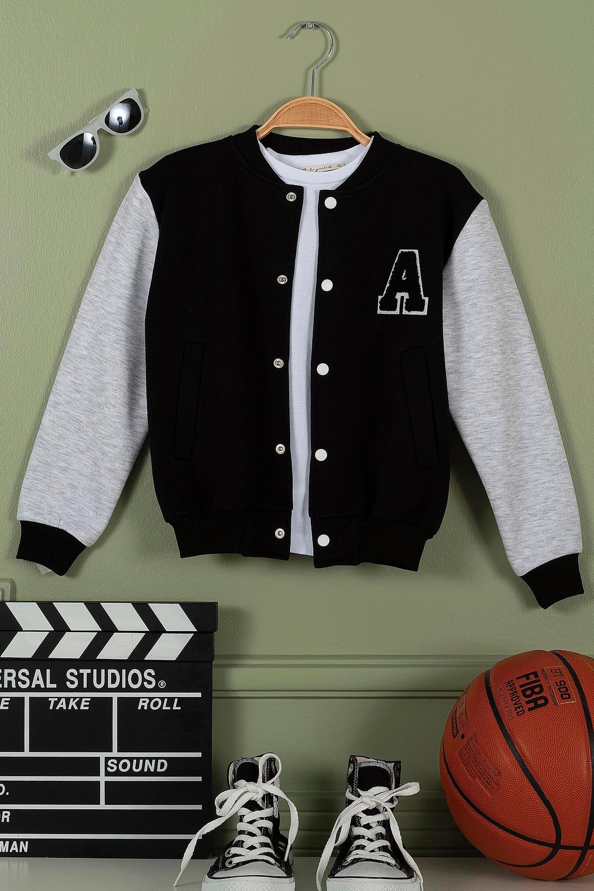 For You Kids Nakışlı Siyah Erkek Çocuk Kolej Ceket For You Kids Nakışlı Siyah Erkek Çocuk Kolej Ceket