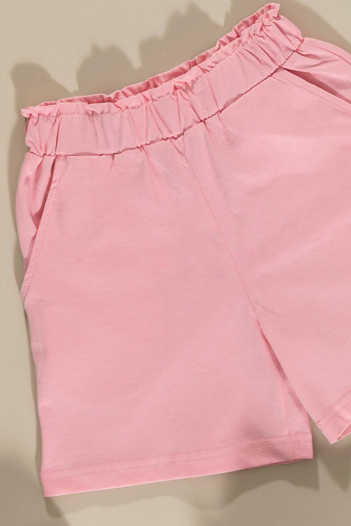 For You Kids Puf Kelebek Baskılı Pembe Tsihrt Şort Takım For You Kids Puf Kelebek Baskılı Pembe Tsihrt Şort Takım