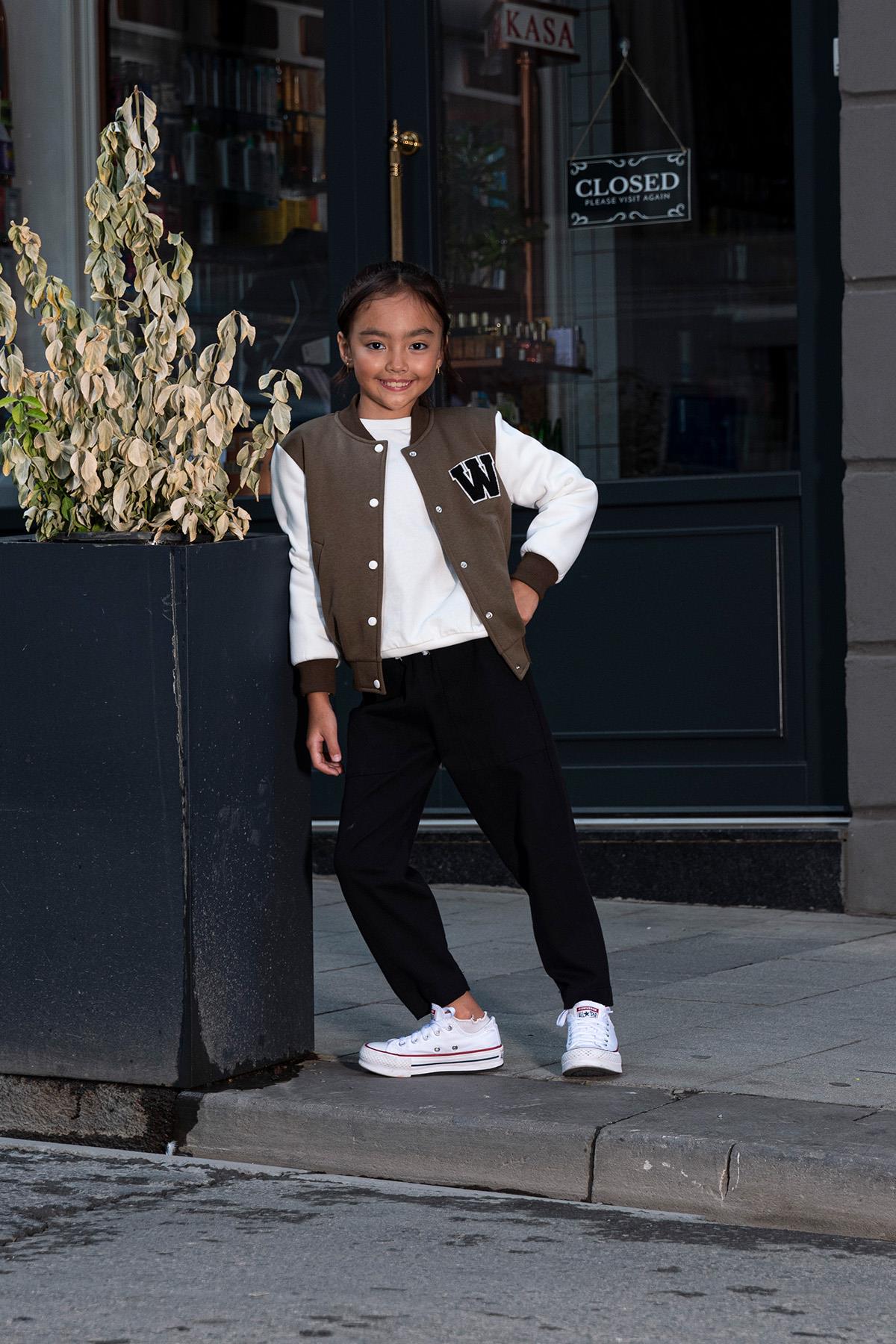 For You Kids W Nakışlı Kız Çocuk Kahverengi Bomber Kolej Ceket For You Kids W Nakışlı Kız Çocuk Kahverengi Bomber Kolej Ceket