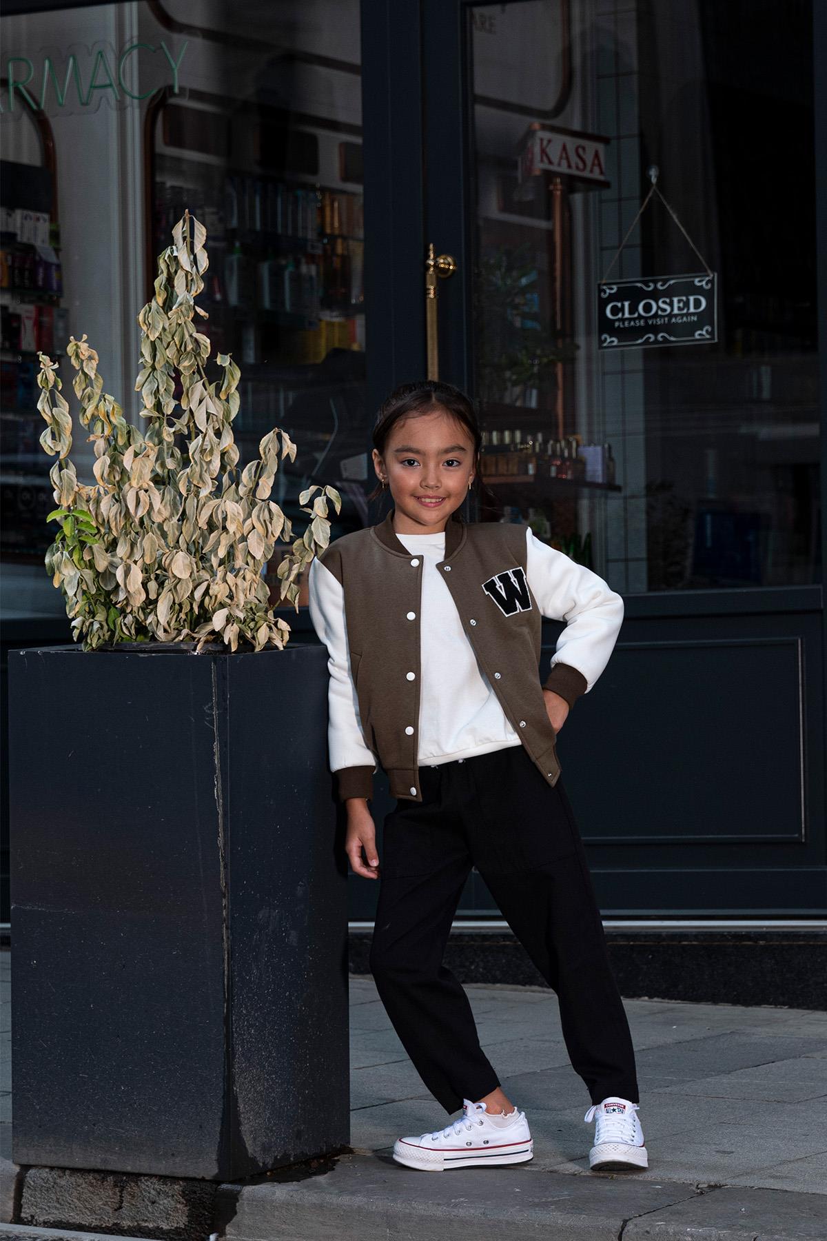 For You Kids W Nakışlı Kız Çocuk Kahverengi Bomber Kolej Ceket For You Kids W Nakışlı Kız Çocuk Kahverengi Bomber Kolej Ceket