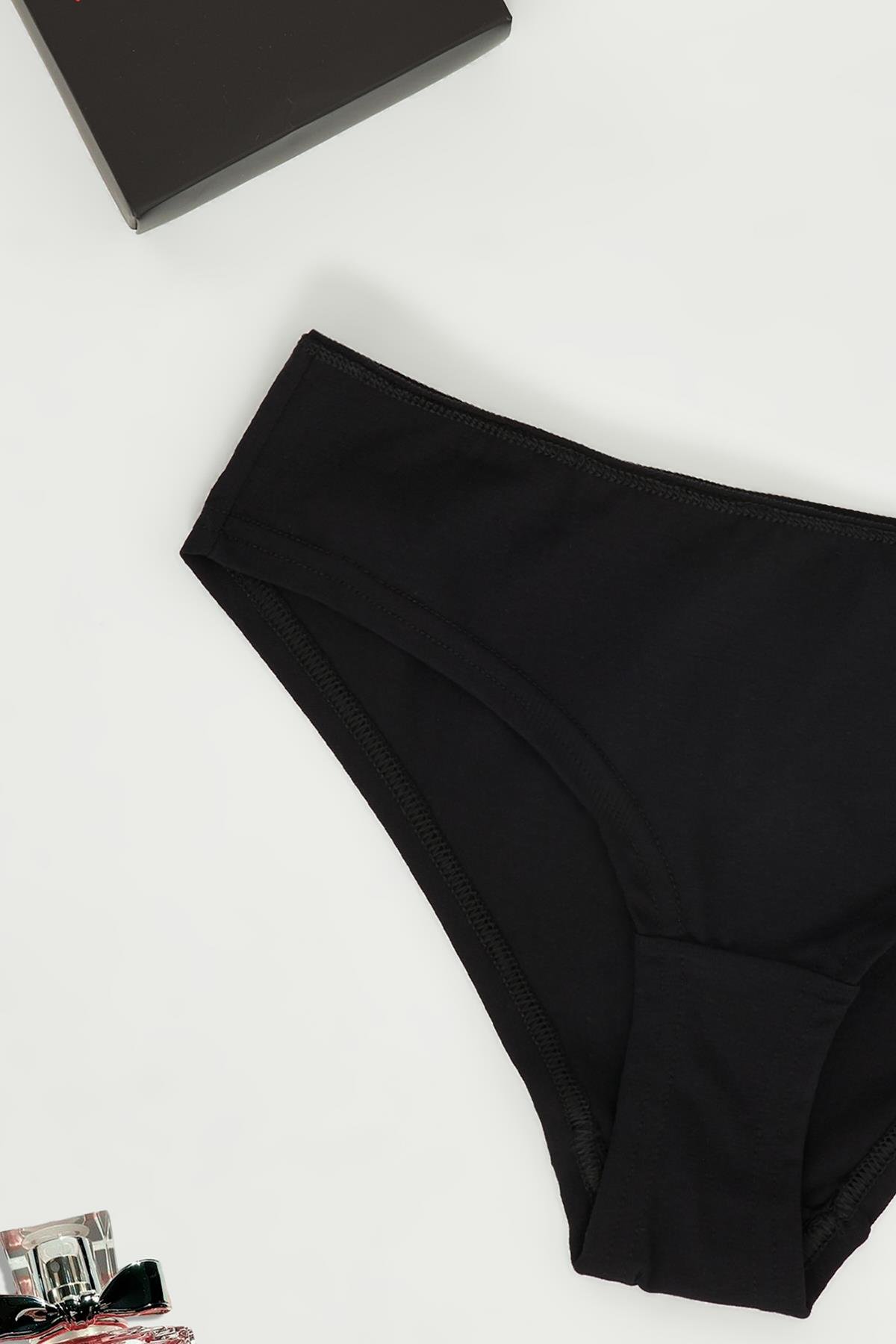 For You Lingerie Baskılı Kutulu Siyah Slip For You Lingerie Baskılı Kutulu Siyah Slip Külot