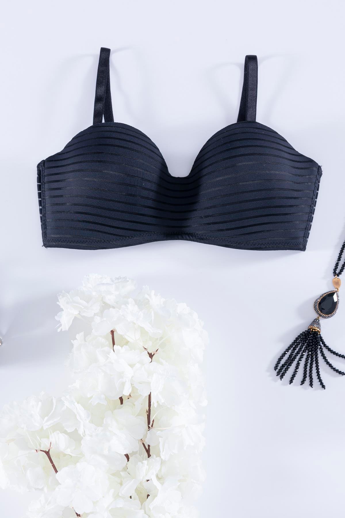 For You Lingerie Bütün Kap Siyah Straplez Sütyen For You Lingerie Bütün Kap Siyah Straplez Sütyen