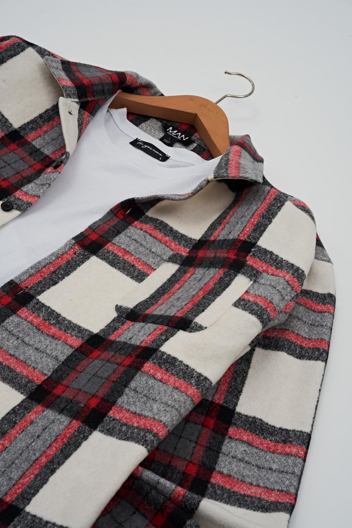 For You Man Flanel Boxy Siyah Çizgili Gömlek  For You Man Flanel Boxy Siyah Çizgili Gömlek 