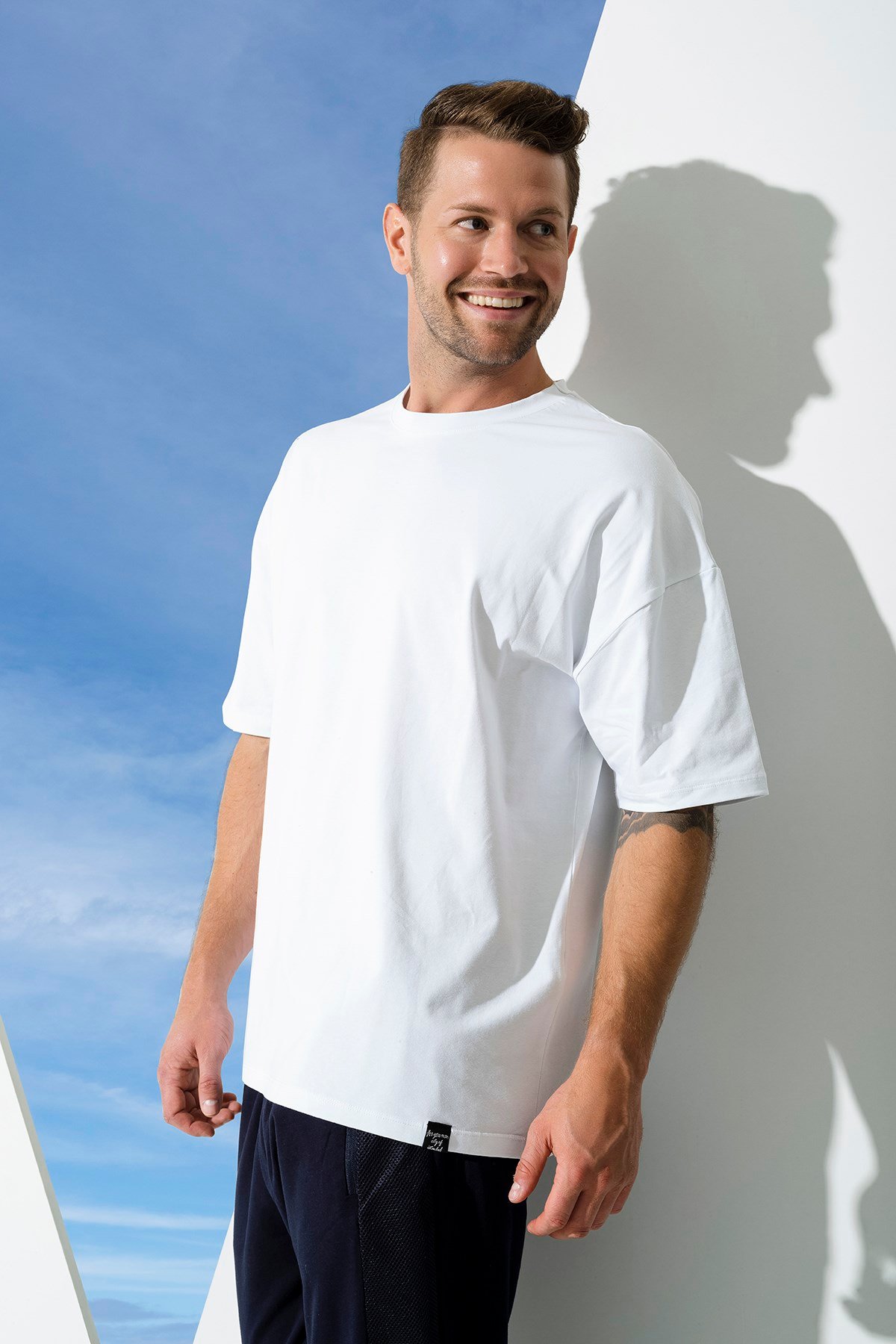 For You Man/For You Moda For You Man For You Man 2 li Pamuklu Yanı File Detay Tshırt Siyah Joger Takım