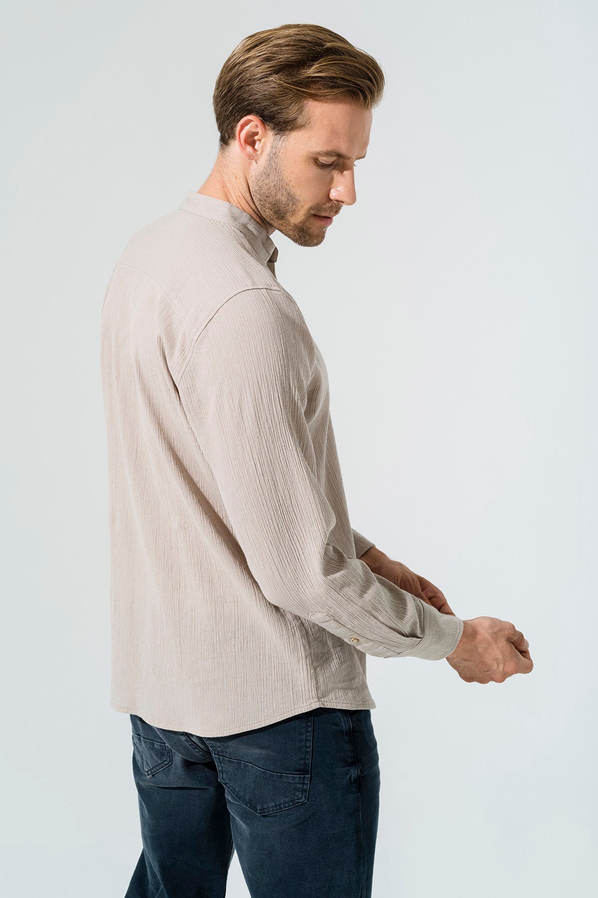 For You Man/For You Moda For You Man For You Man Organik Cepli Hakim Yaka Uzun Kol Taş Gömlek 