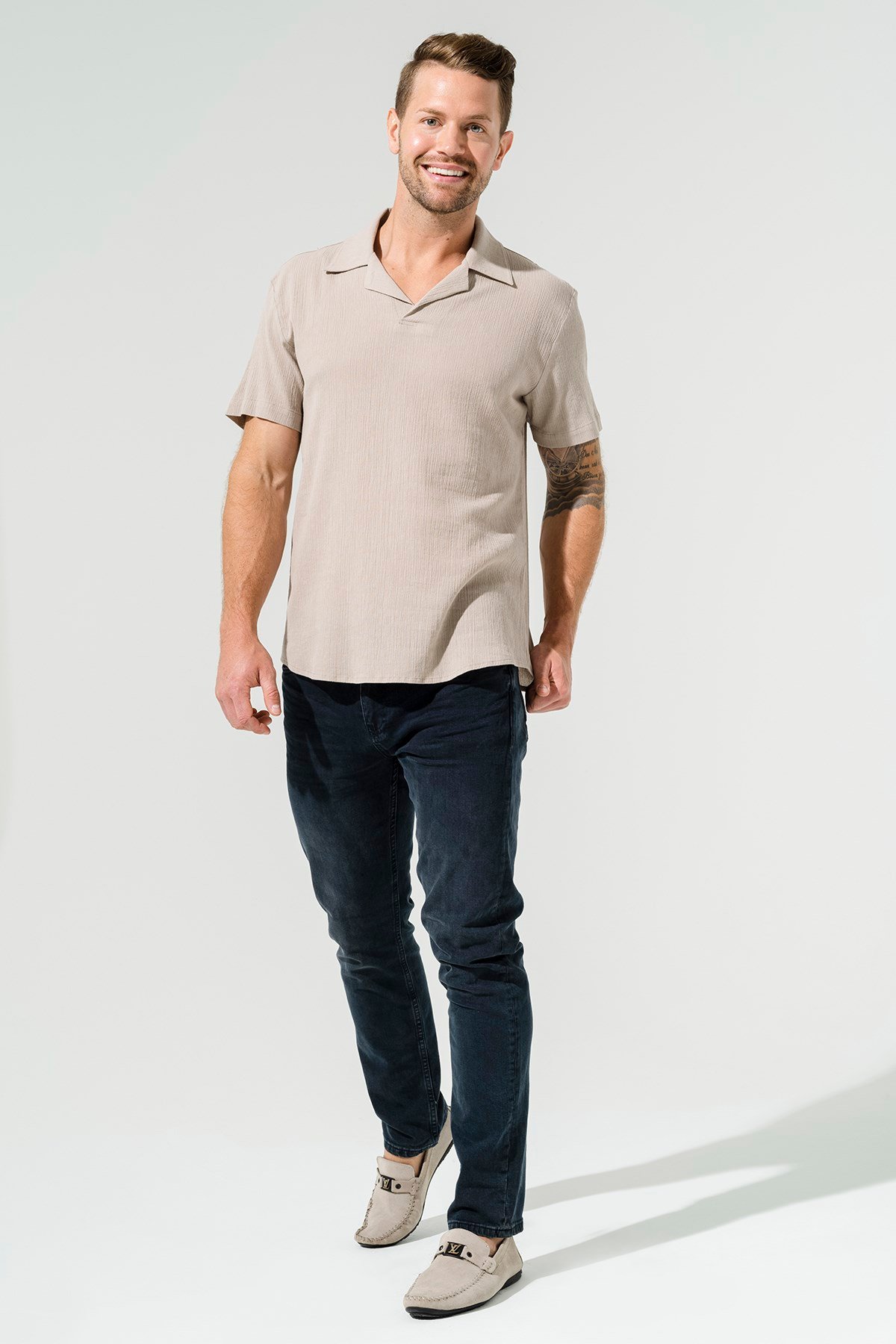 For You Man/For You Moda For You Man For You Man Organik Mini Pat Taş Gömlek