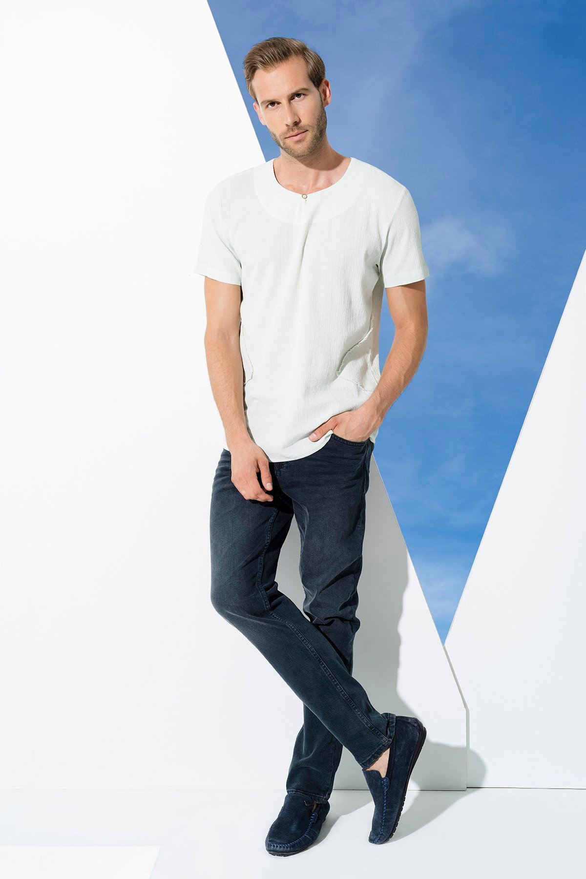 For You Man/For You Moda For You Man For You Man Organik Tek Düğme Kısakol Yeşil Gömlek