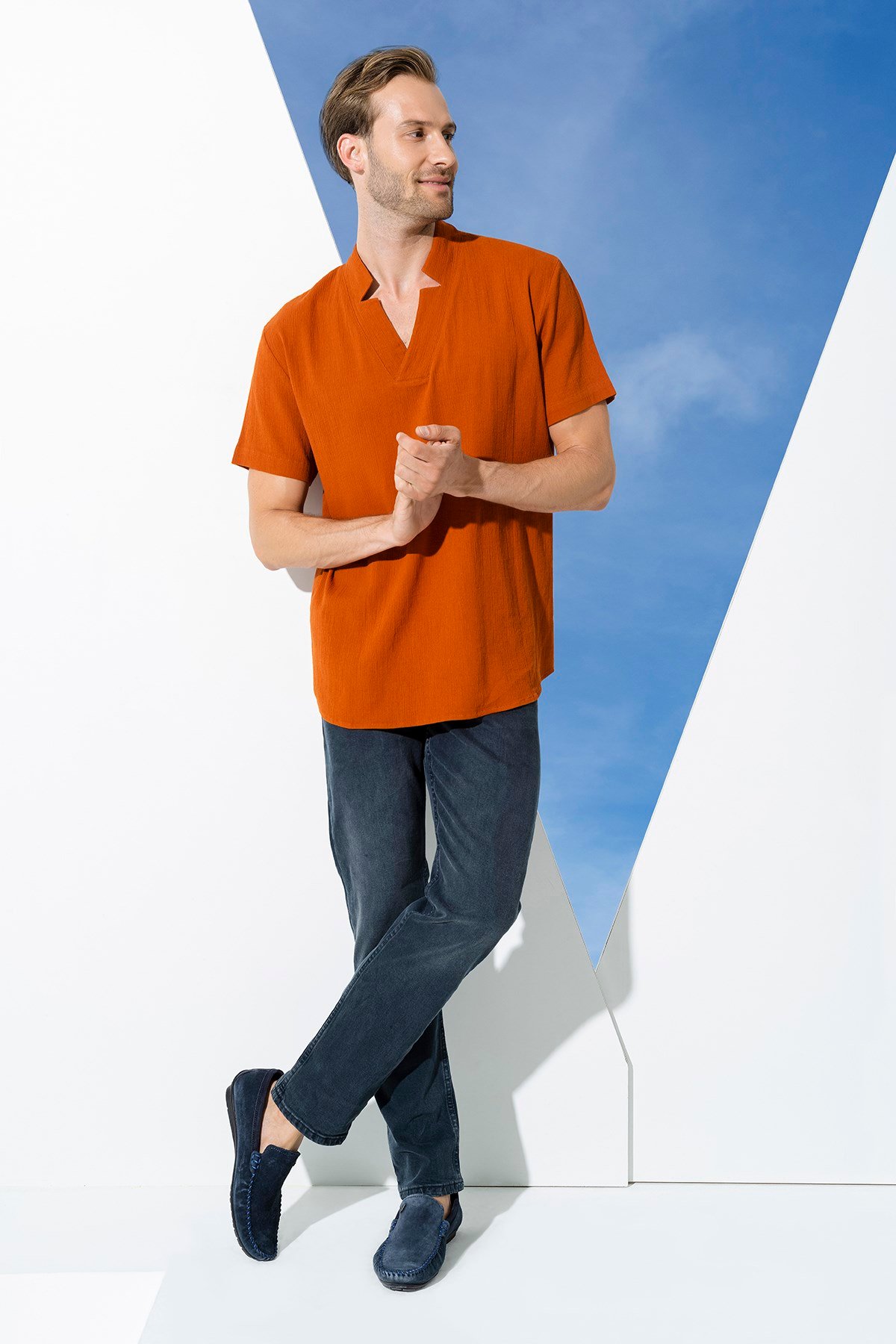 For You Man/For You Moda For You Man For You Man Organik Yıldız Yaka Kiemit Gömlek