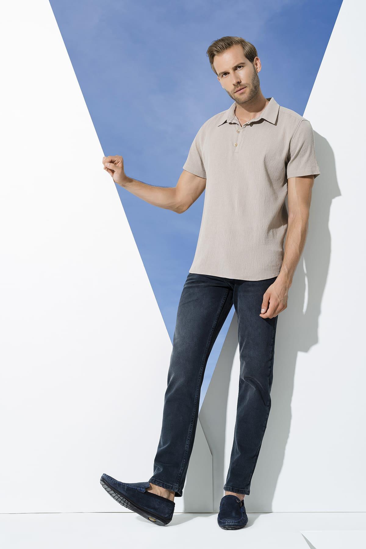 Organik 3 Düğmeli Kısakol Taş Gömlek For You Man Organik 3 Düğmeli Kısakol Taş Gömlek