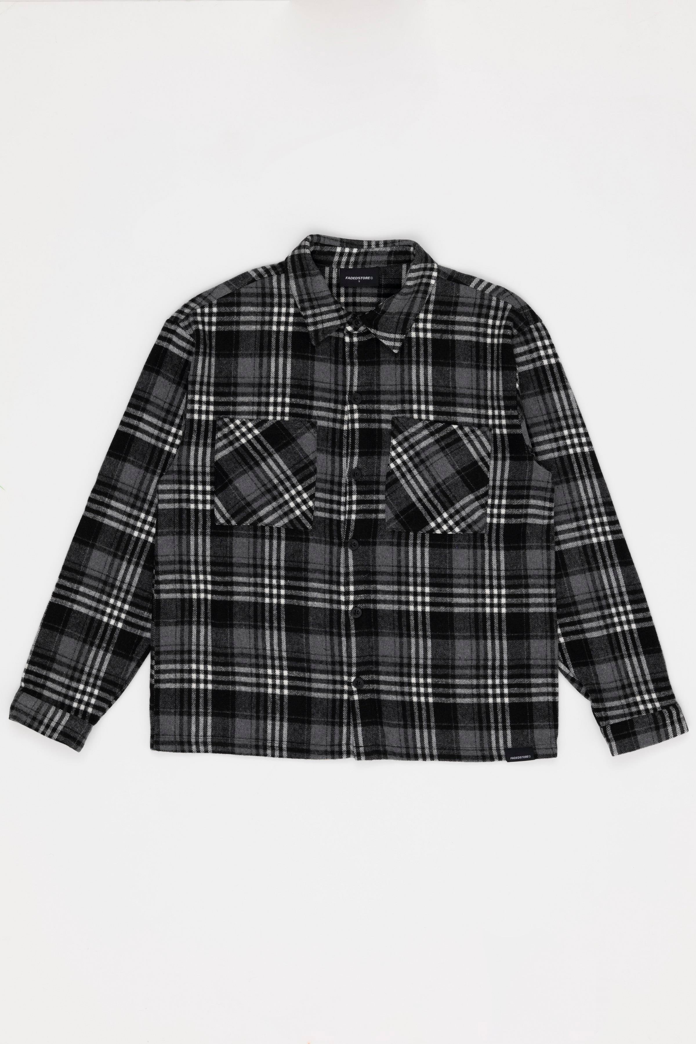 For You Man Ekoseli Çift Cep Antrasit Oduncu Gömlek For You Man Oversize Ekoseli Çift Cep Antrasit Oduncu Gömlek