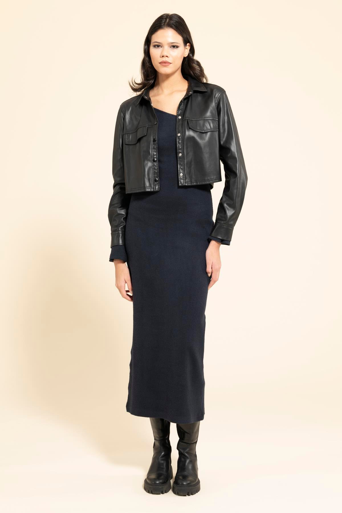 For You Moda Tek Omuz Asimetrik Lacivert Elbise For You Moda Tek Omuz Asimetrik Lacivert Elbise