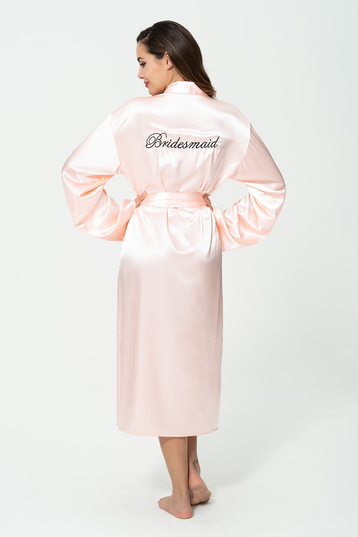 For You Modest Boneli Uzun Siyah Bridesmaid Nakışlı Nedime Sabahlığı  For You Modest For You Modest Boneli Uzun Siyah Bridesmaid Nakışlı Nedime Sabahlığı 