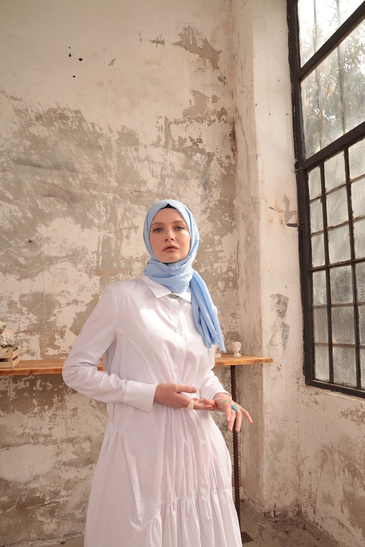 BAMBU ŞAL - BEBE MAVİSİ