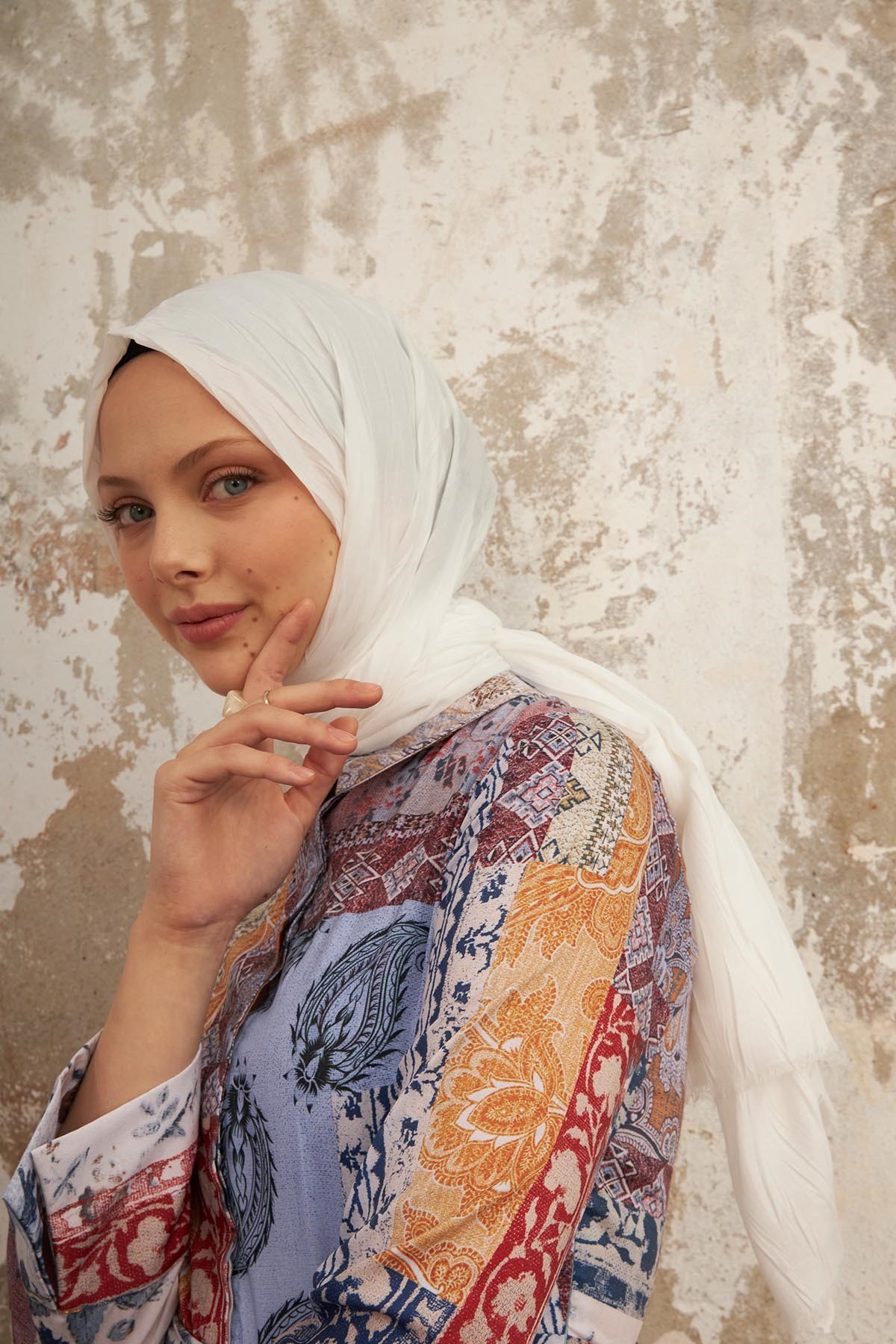 BAMBU ŞAL - İNCİ BEYAZI