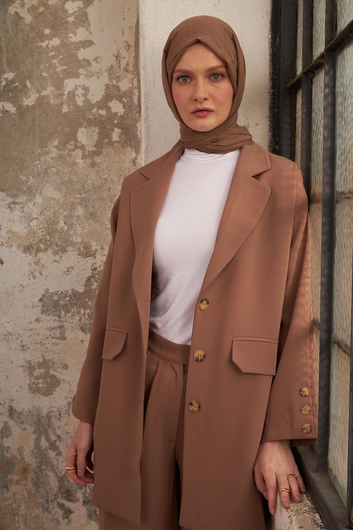 BAMBU ŞAL - KAHVERENGİ