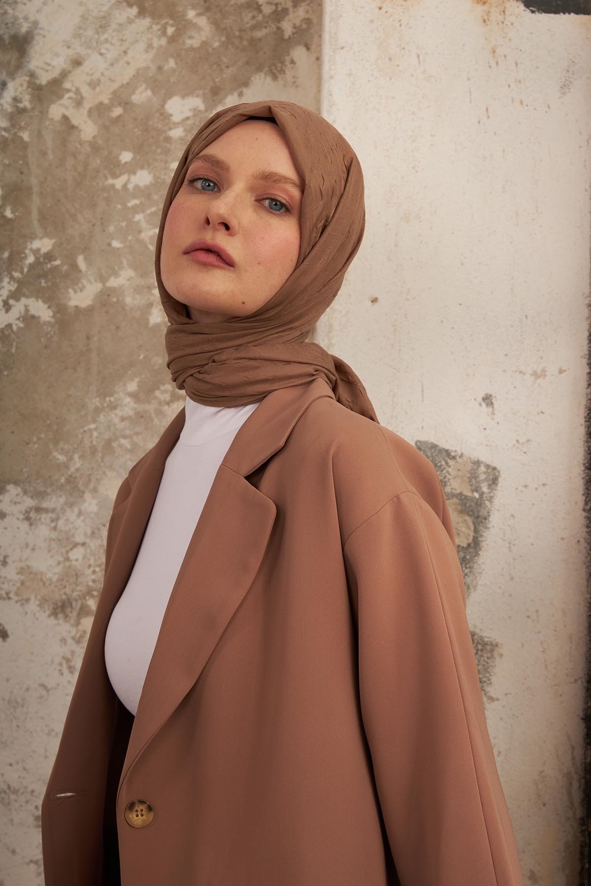 BAMBU ŞAL - KAHVERENGİ